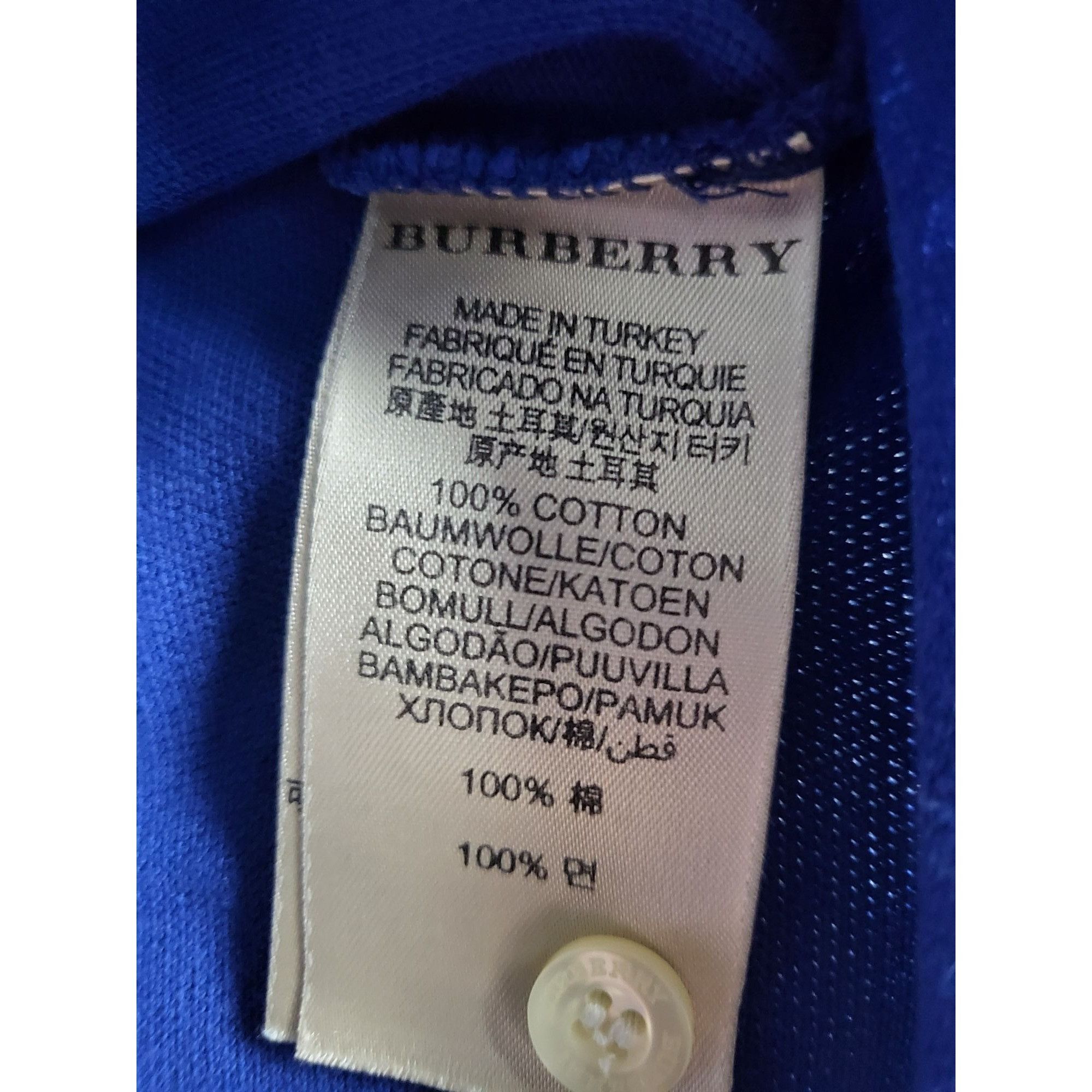Burberry Burberry Brit Polo Style Collared Nova Check Blue Sz L Cotto Size US L / EU 52-54 / 3 - 5 Thumbnail