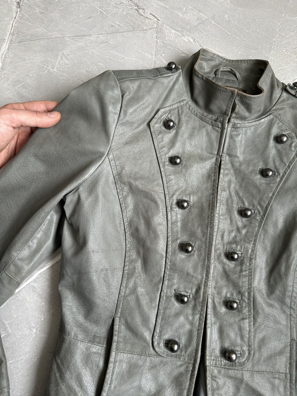 Hysteric Glamour 00s Napoleon Military Dirty Leather Jacket PPFM Style Size M / US 6-8 / IT 42-44 - 7 Thumbnail
