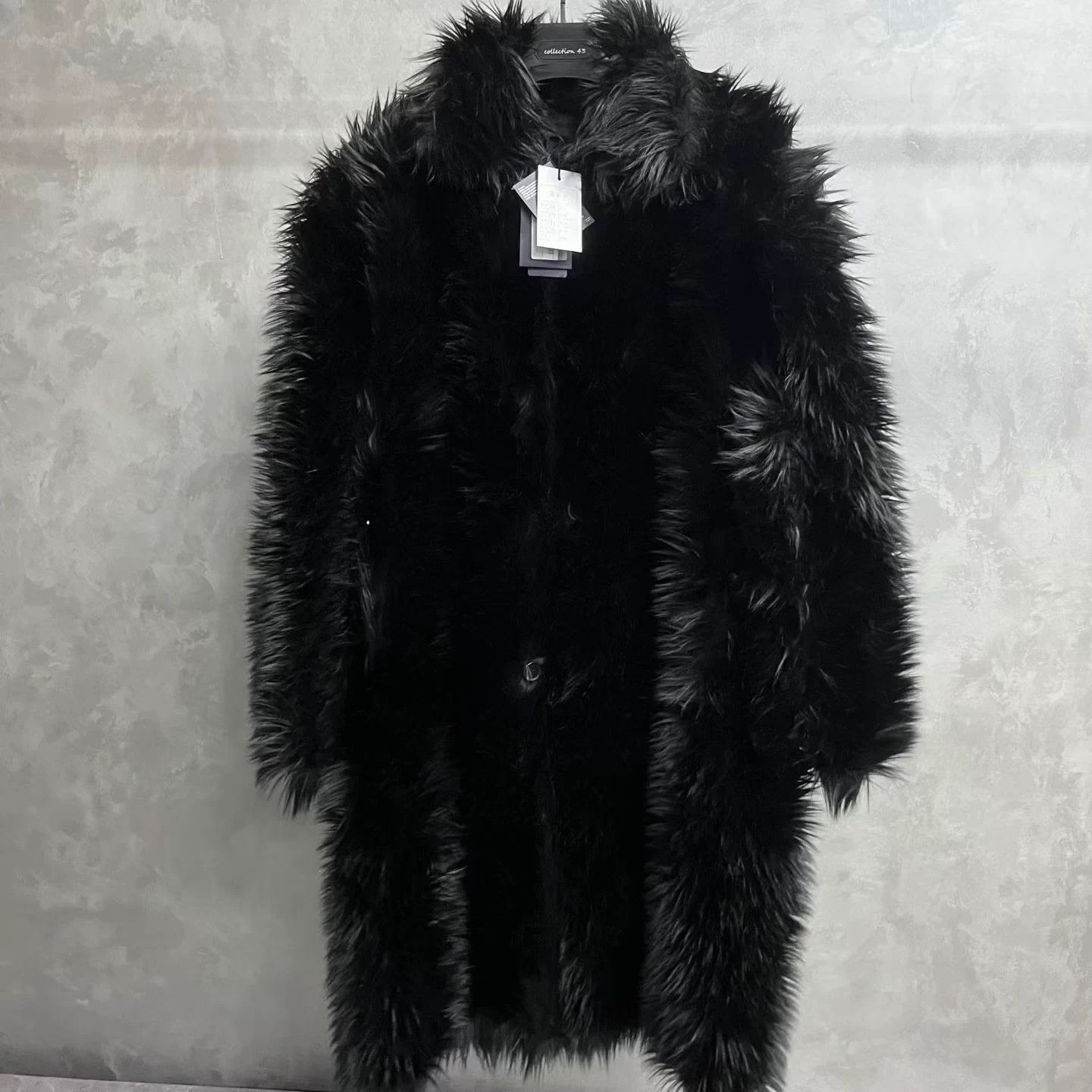 Prada Prada black faux fur coat, solid color. Size L / US 10 / IT 46 - 1 Thumbnail