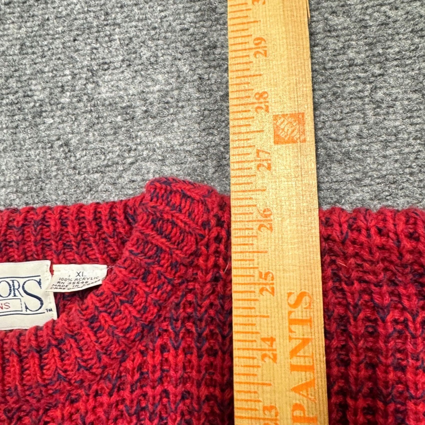 Vintage VINTAGE Honors sweater Mens XL Red Knitted Long sleeve Pullover Y2K Heavyweight Size US XL / EU 56 / 4 - 5 Thumbnail