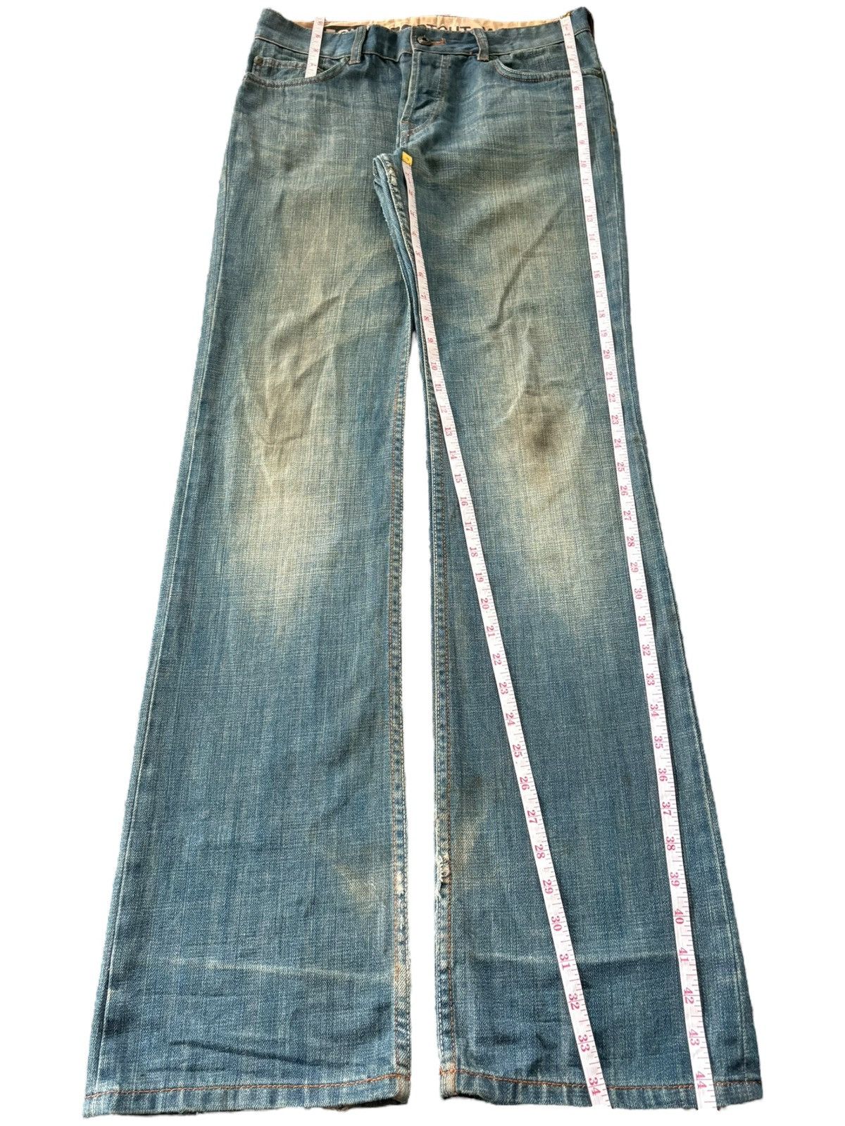 FCUK Vintage Fcuk Mud Wash Distressed Flare Jeans Size US 31 - 8 Thumbnail