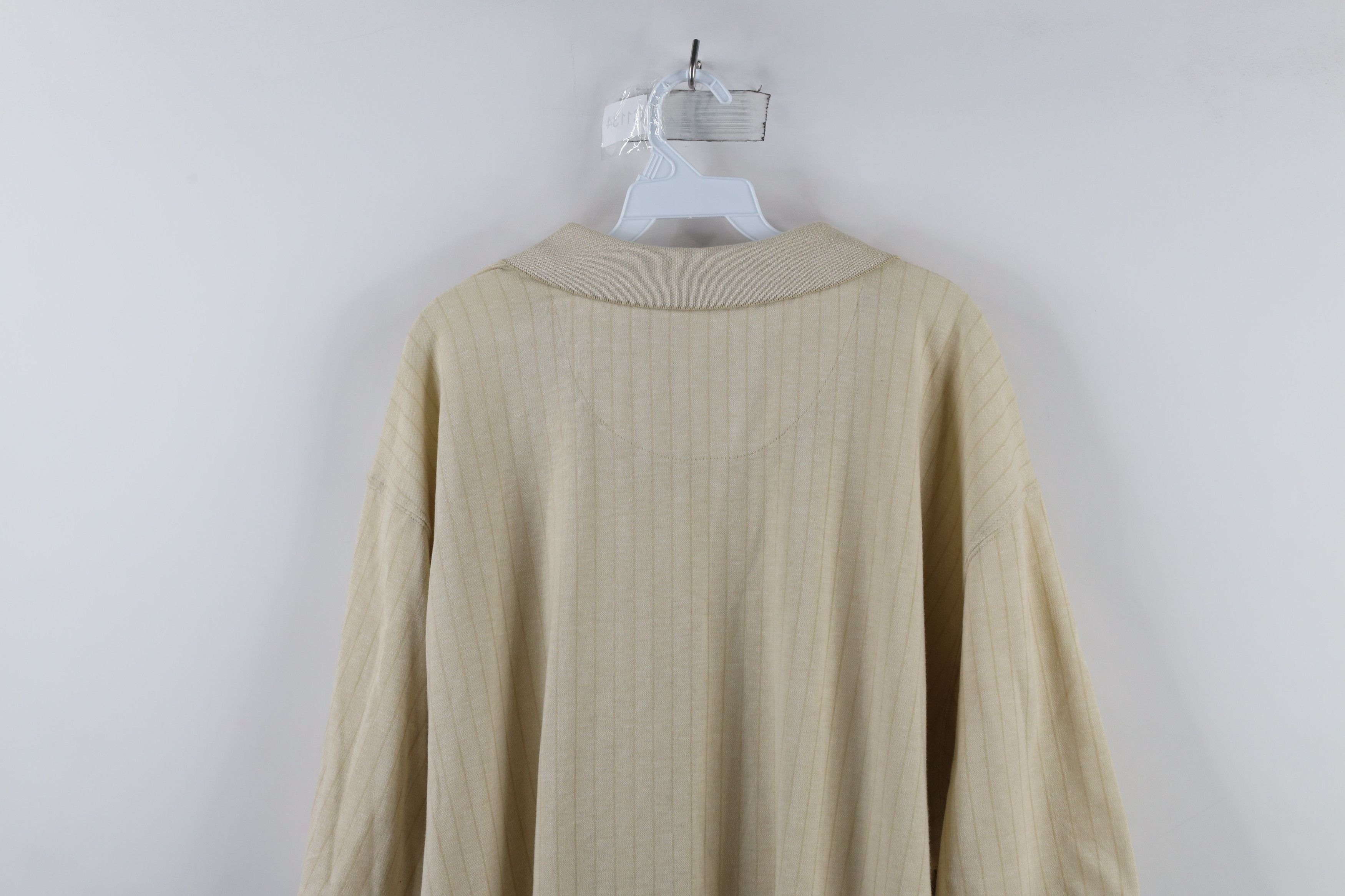Vintage Vintage 90s Streetwear Knit Collared Golf Polo Shirt Beige Size US XXL / EU 58 / 5 - 6 Thumbnail