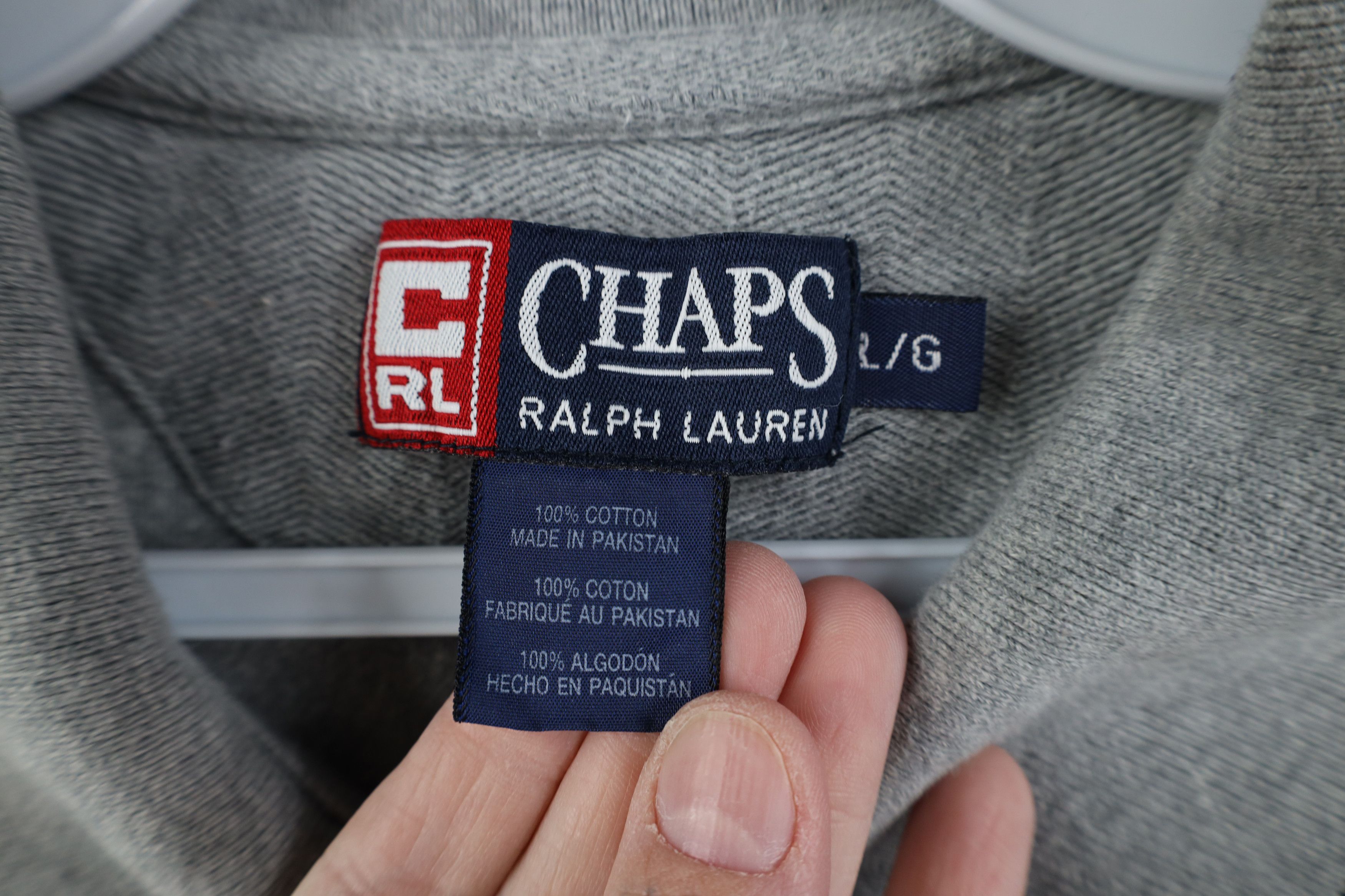Ralph Lauren Vintage 90s Chaps Ralph Lauren Crest Knit Golf Polo Gray Size US L / EU 52-54 / 3 - 10 Thumbnail