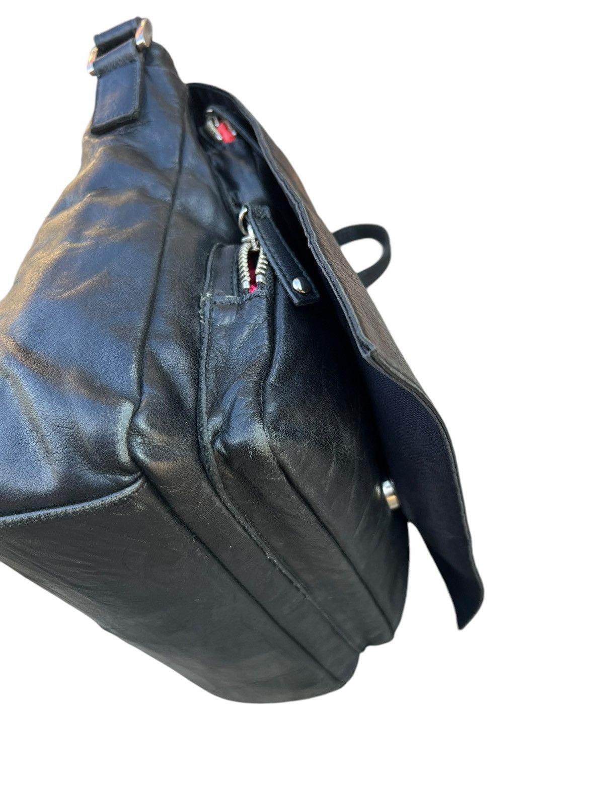 Japanese Brand × Leather Vintage pour deux ACCE. Japan Patina Leather Cargo Sling Bag Size ONE SIZE - 16 Thumbnail