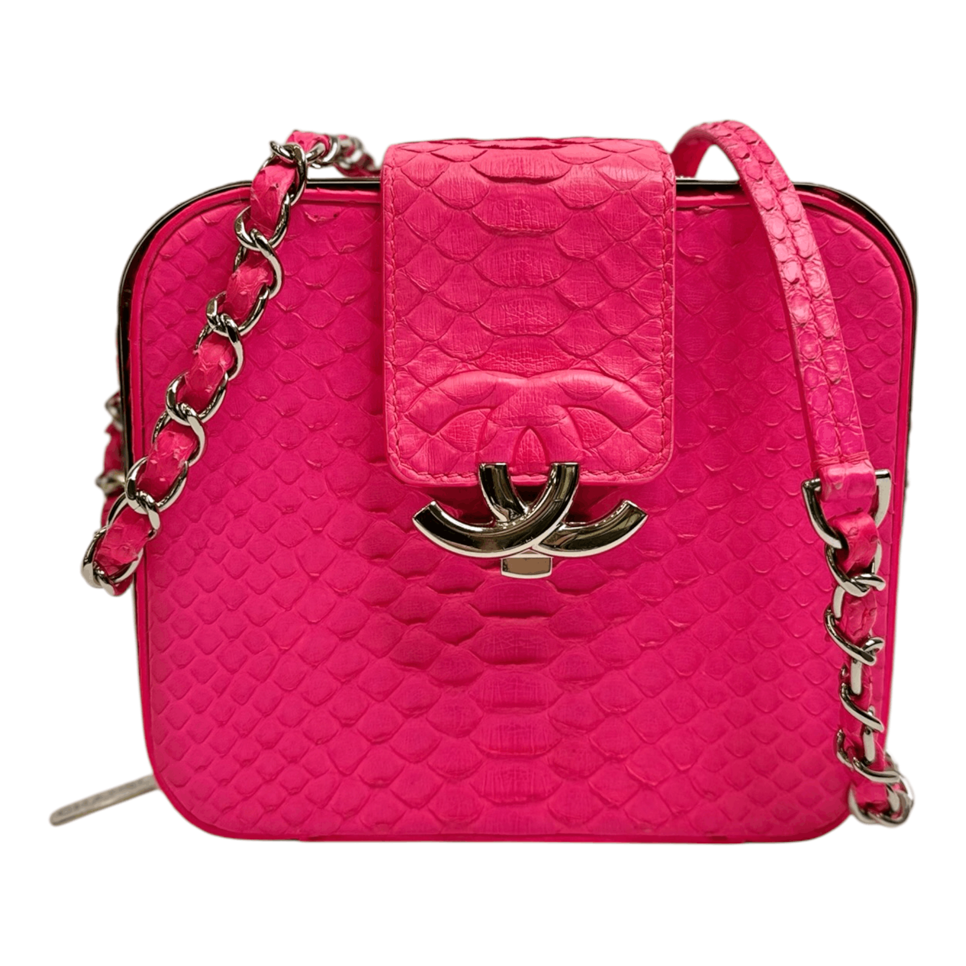 Chanel Chanel Snakeskin Mini CC Box Camera Bag Pink Size ONE SIZE - 1 Thumbnail