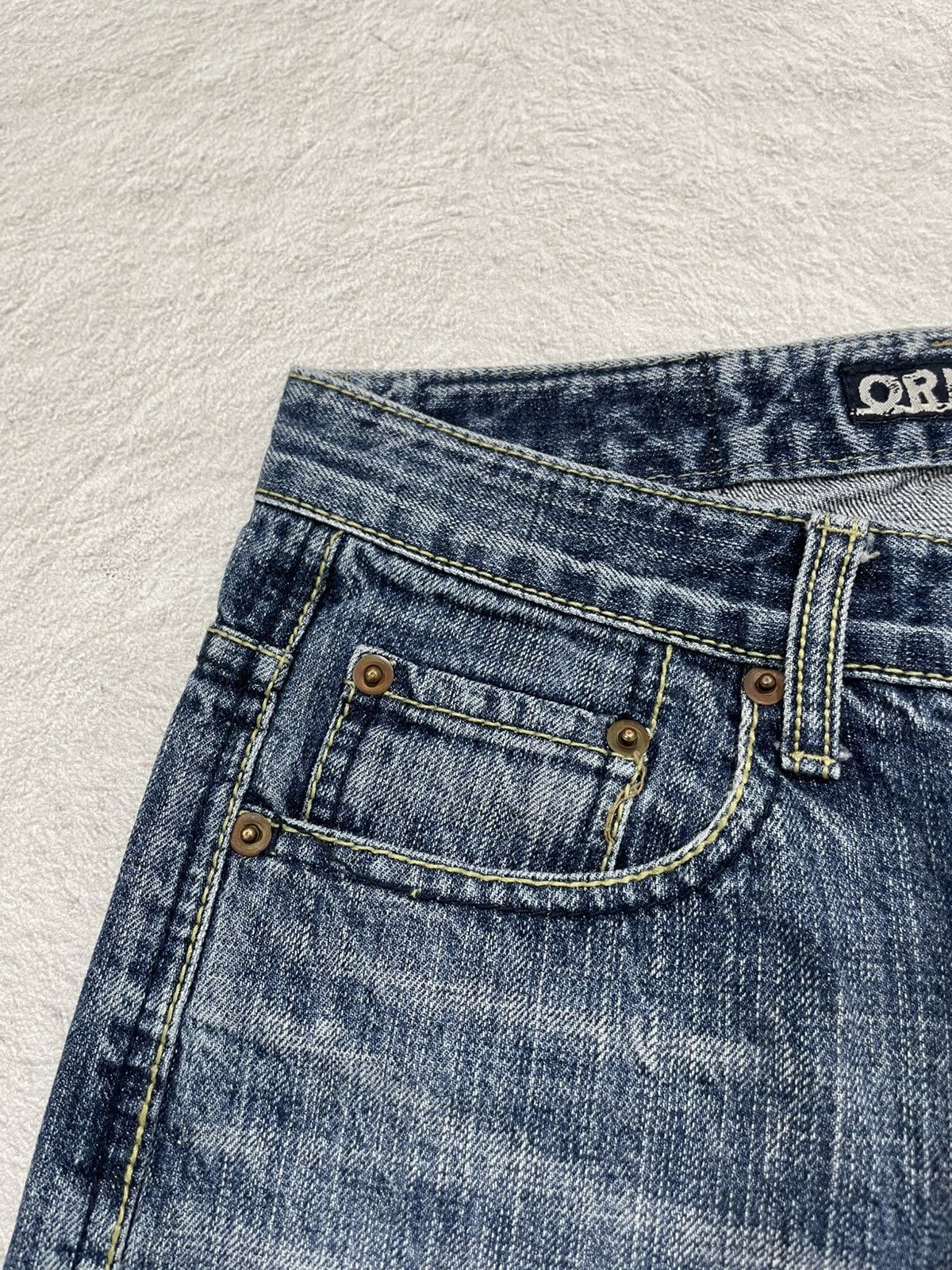 Japanese Brand 2000s Orix Jeans Distressed Wash Denim Y2K Size US 28 / EU 44 - 7 Thumbnail