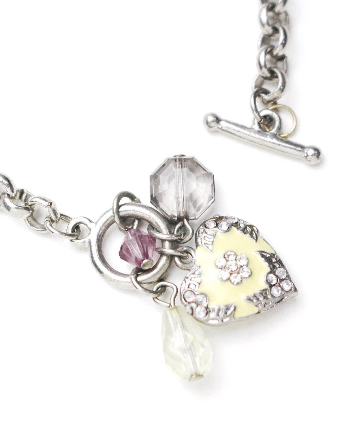 Vintage 2000S JAPANESE MADE CRYSTAL HEART CHARM BRACELET Size ONE SIZE - 5 Thumbnail