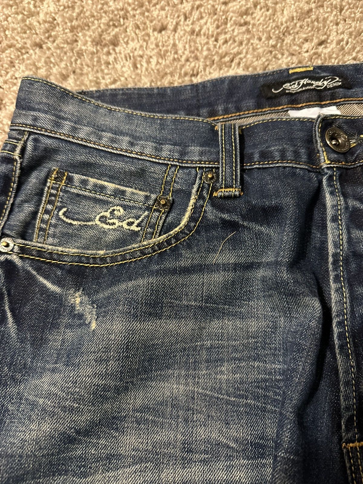 Ed Hardy Rare Ed Hardy Back Print Dragon Denim Size US 34 / EU 50 - 4 Thumbnail
