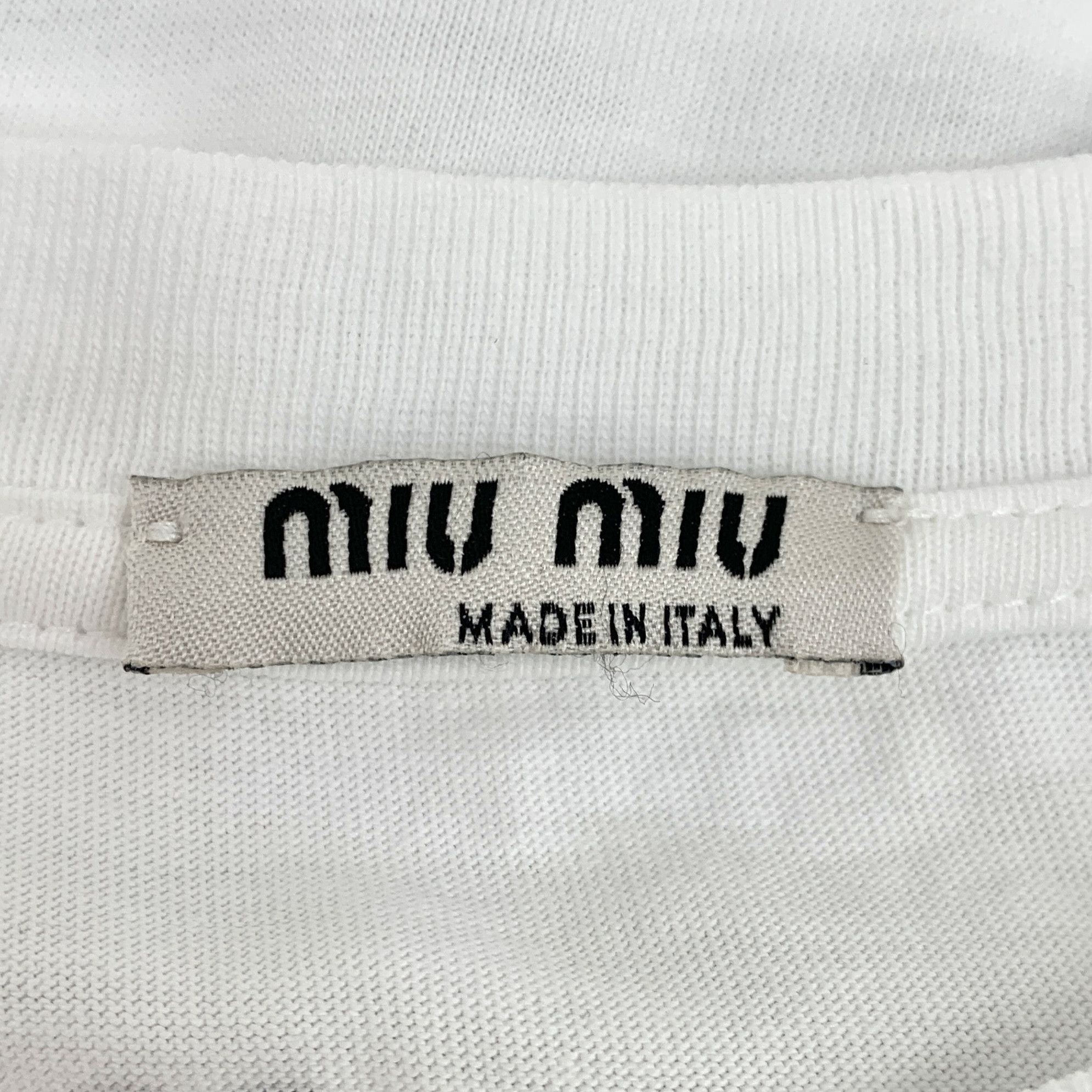 Miu Miu Miu Miu Sequin Stripe Tee White (Size S) Size S / US 4 / IT 40 - 7 Thumbnail