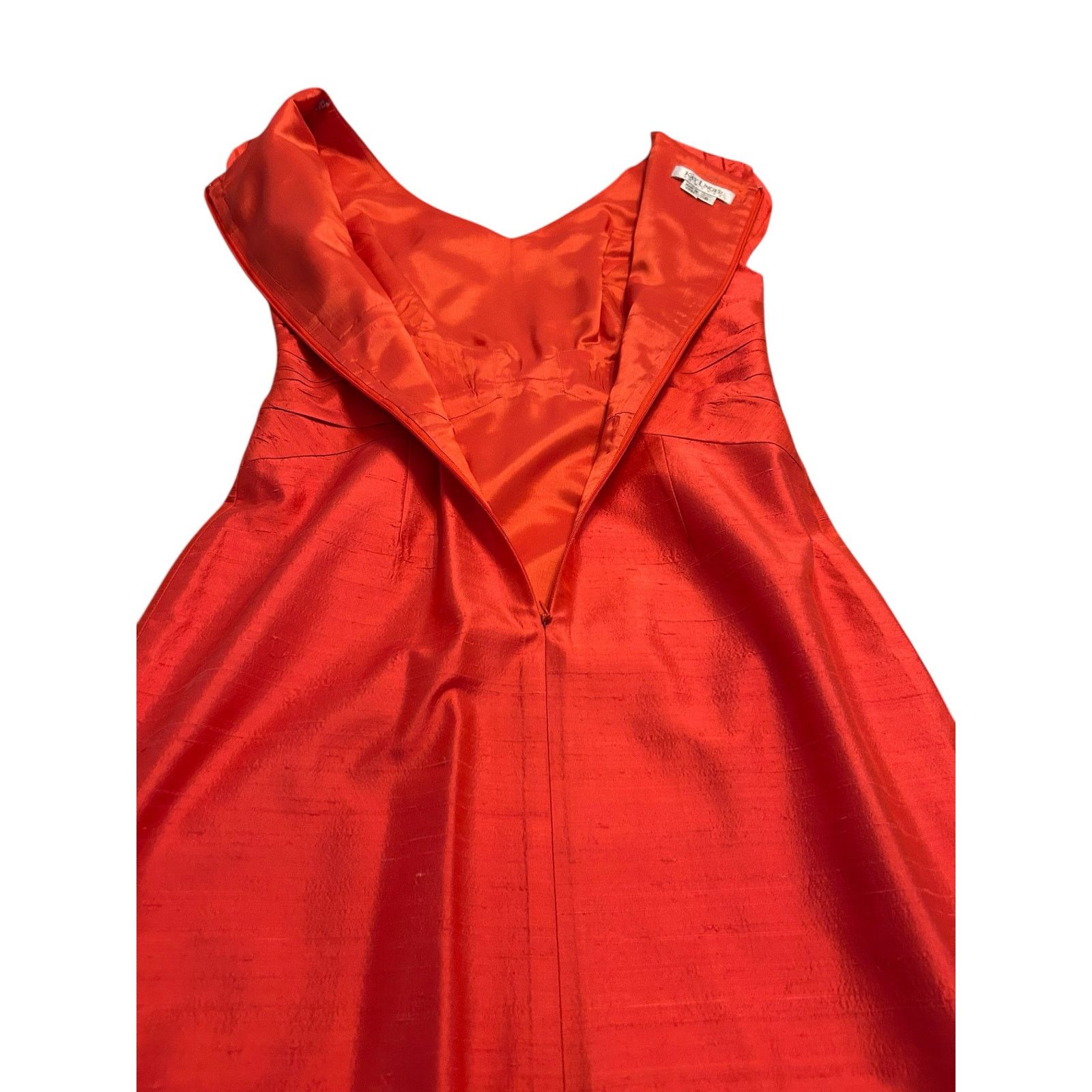 Other Kay Unger New York Orange Twist Waist Dress - Size 6 Size M / US 6-8 / IT 42-44 - 16 Thumbnail