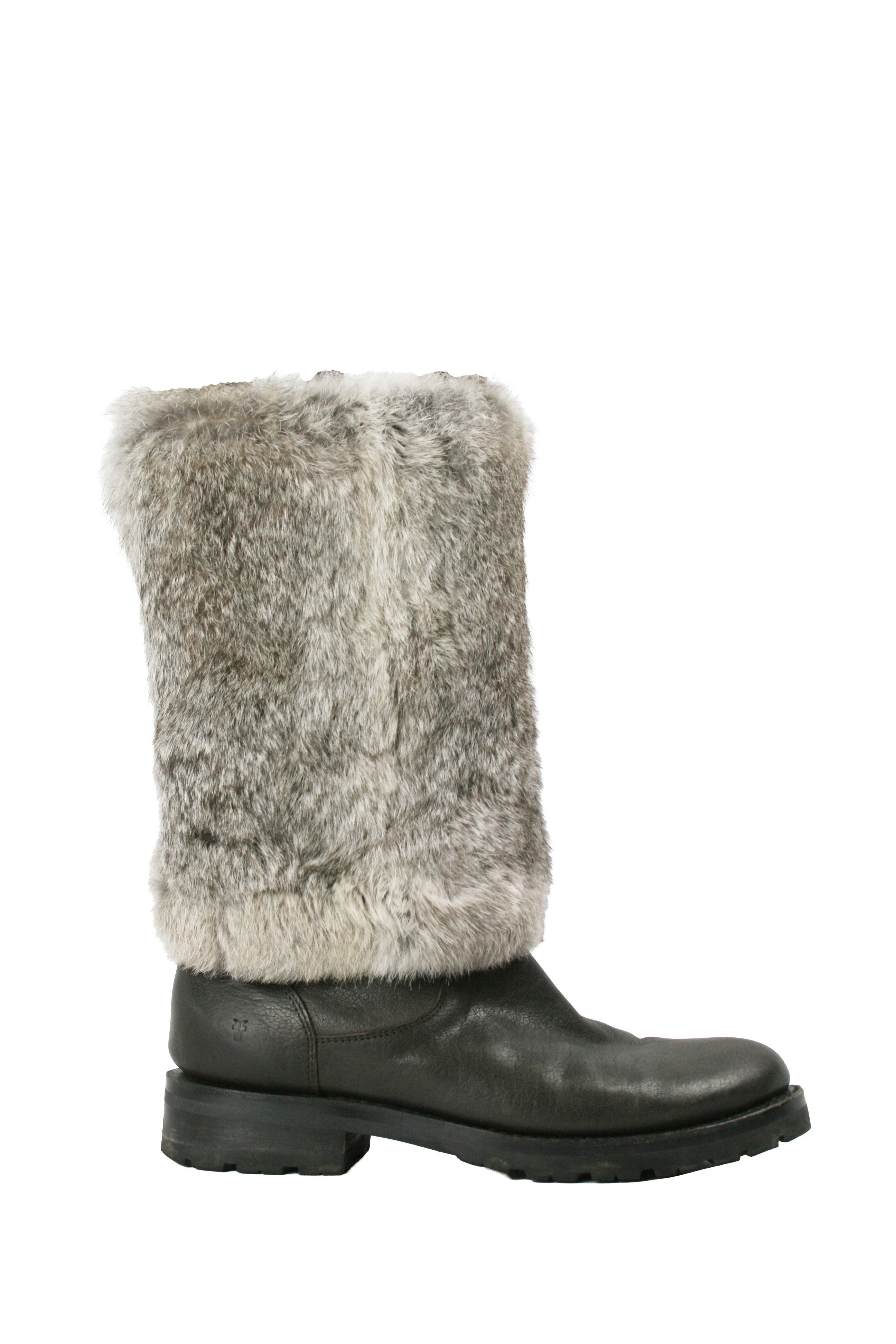Frye Natalie Cuff Lug Fur Boots Size US 9.5 / IT 39.5 - 2 Thumbnail