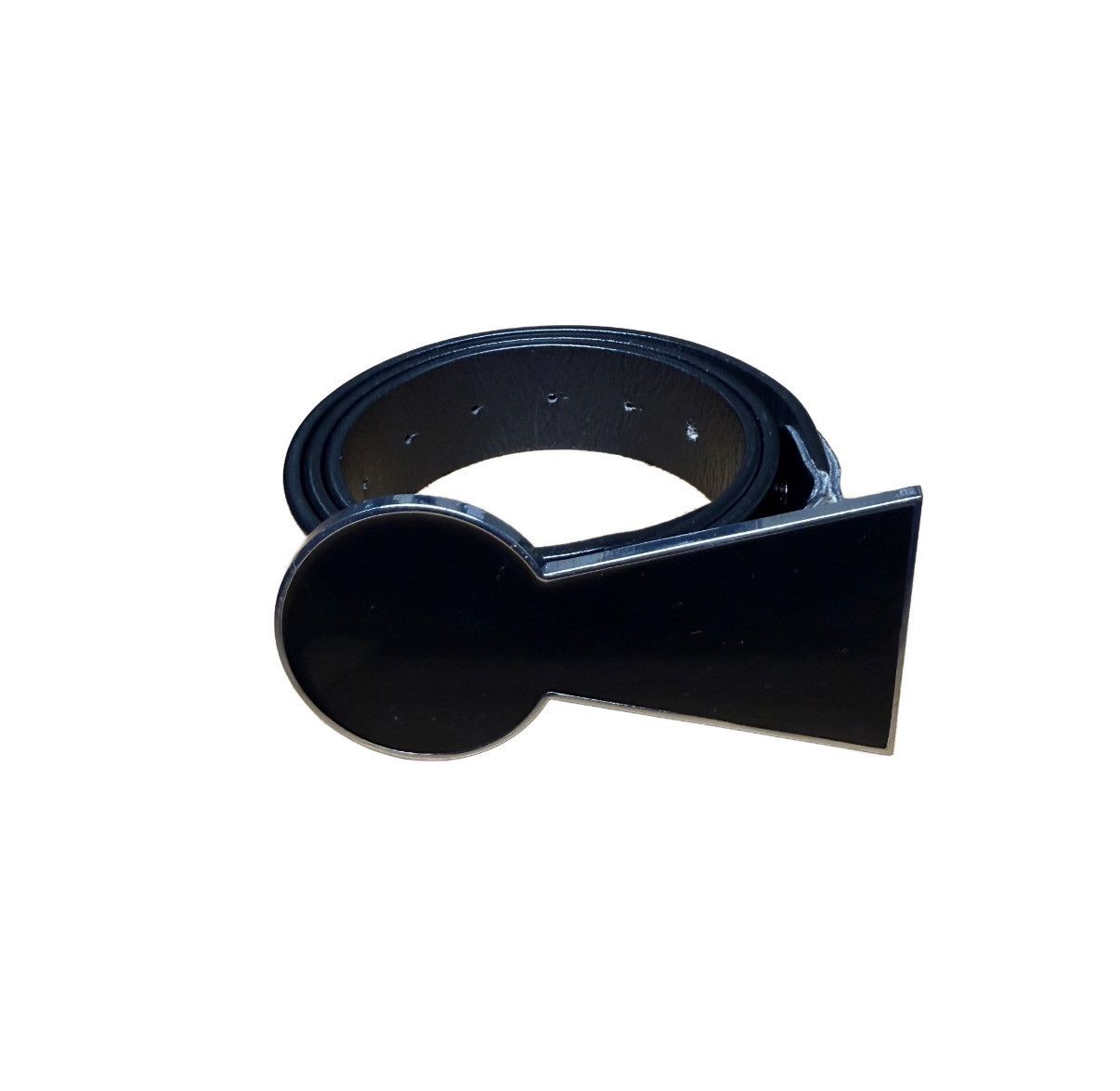 If Six Was Nine Iseder FW20 Hell’s Gate Black Leather Keyhole Belt Size 32 - 1 Thumbnail