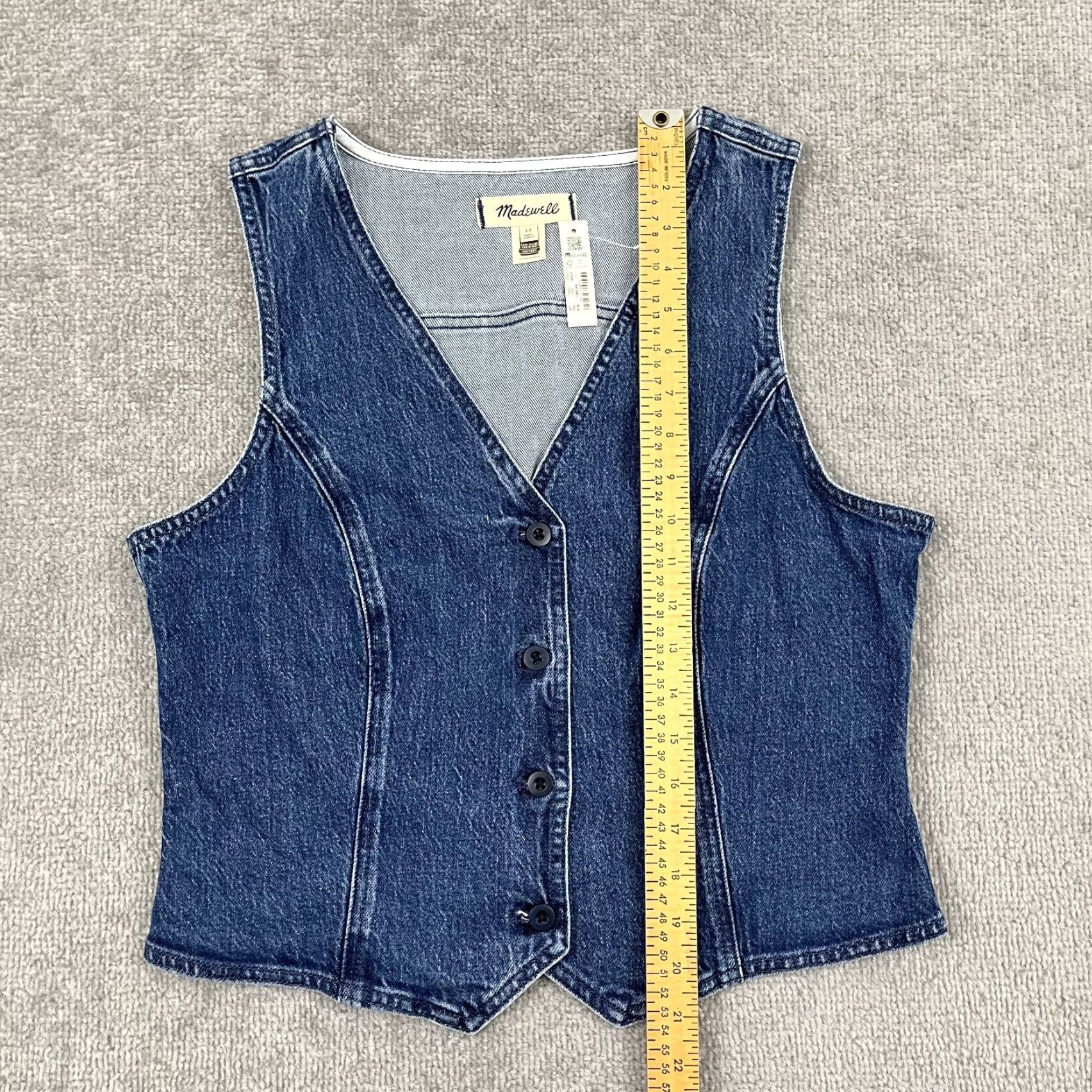 Madewell Madewell Denim Vest Women 12 Blue Western V-Neck Casual Size XL / US 12-14 / IT 48-50 - 3 Thumbnail