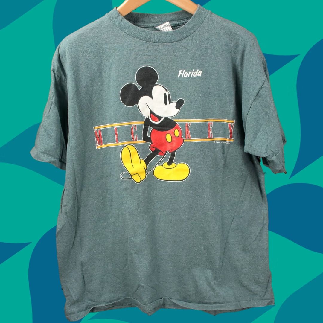 Vintage User: vtg Mickey Mouse Florida Shirt XL single stitch 90s usa made oneita sherry Size US XL / EU 56 / 4 - 1 Thumbnail