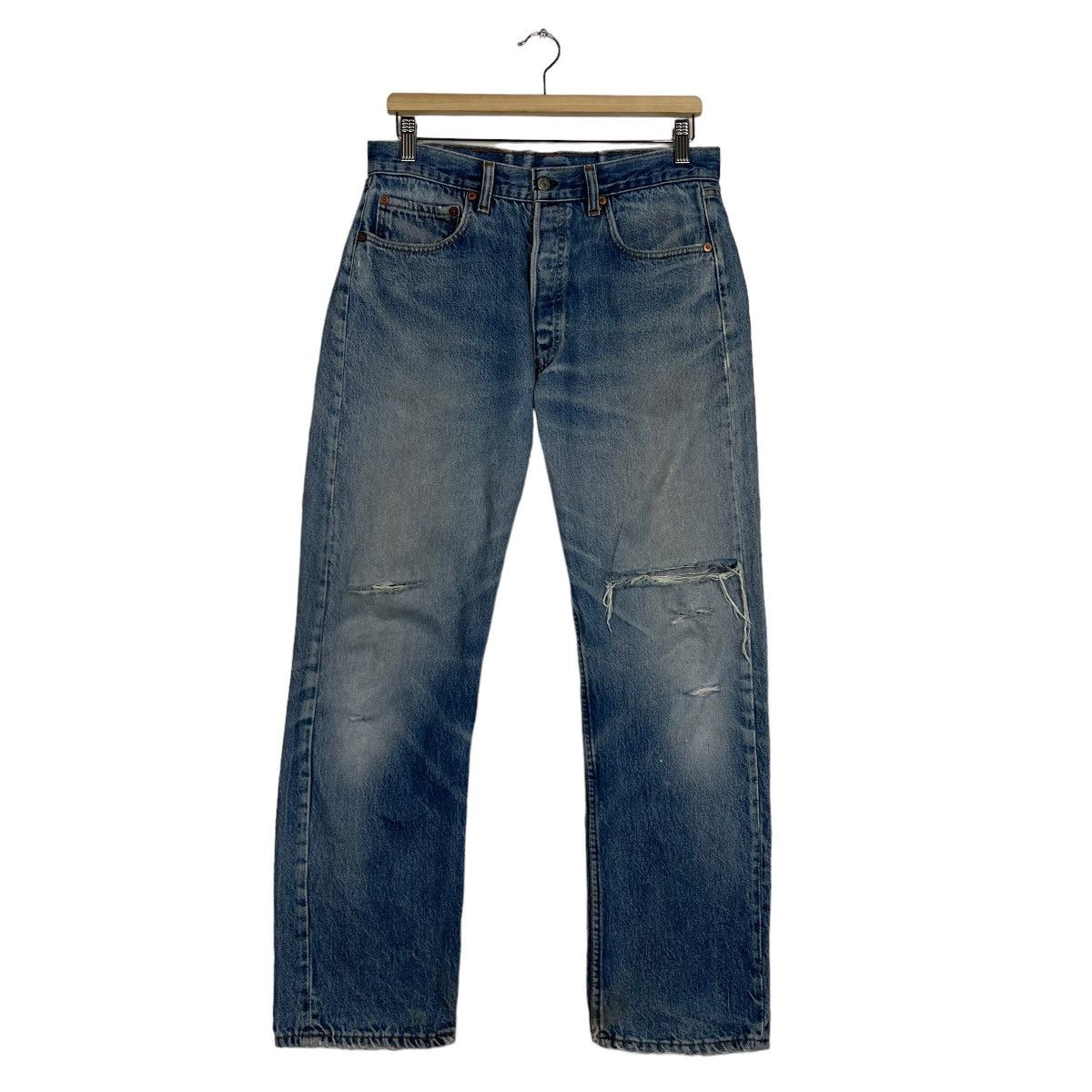 Levi's 🔥80s VINTAGE LEVIS 501 DISTRESS DENIM Size US 32 / EU 48 - 3 Thumbnail