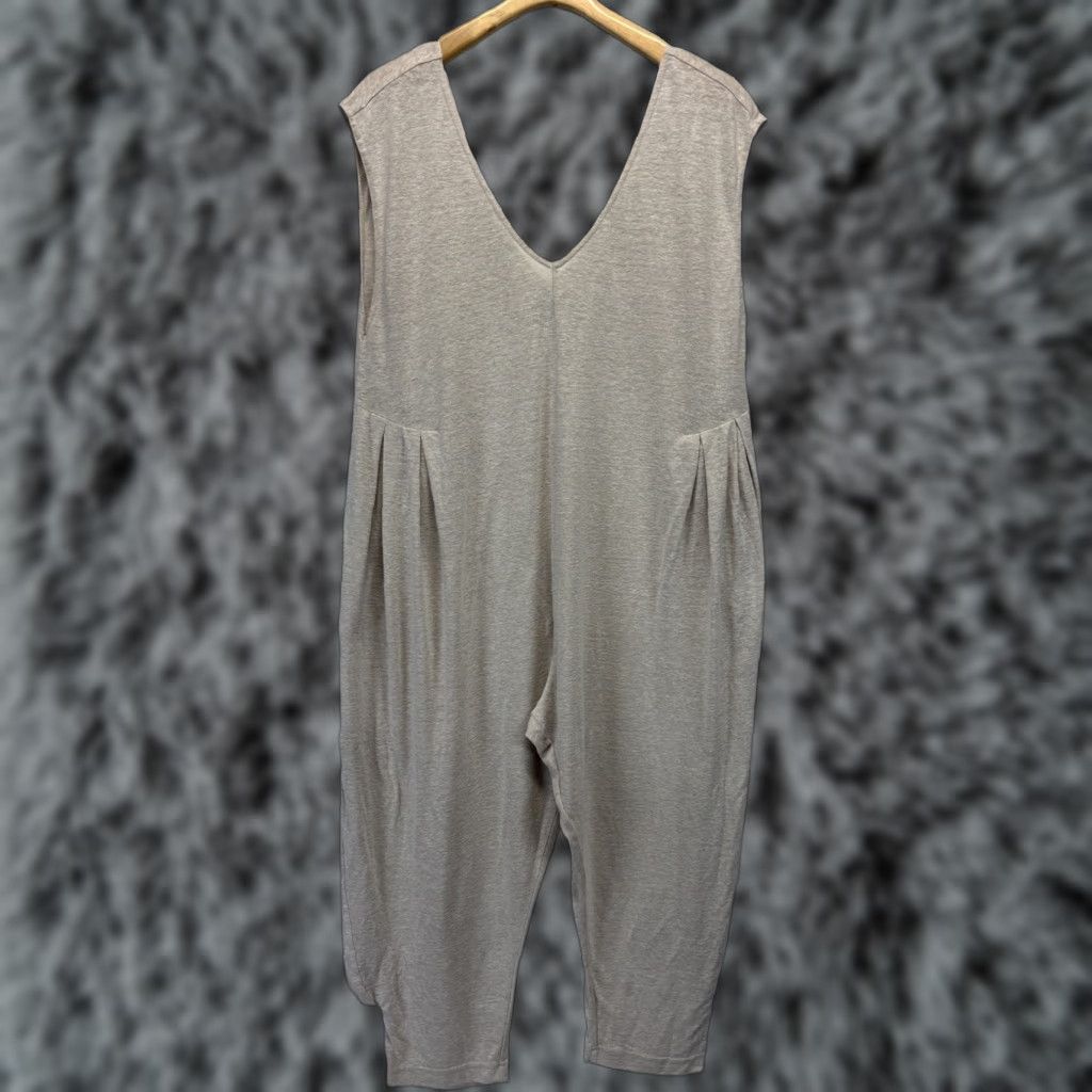 Free People Free People Linen Blend Jumpsuit Women’s Medium Beige Beach Sleeveless Oversized Summer Casual Size 32" / US 10 / IT 46 - 1 Thumbnail