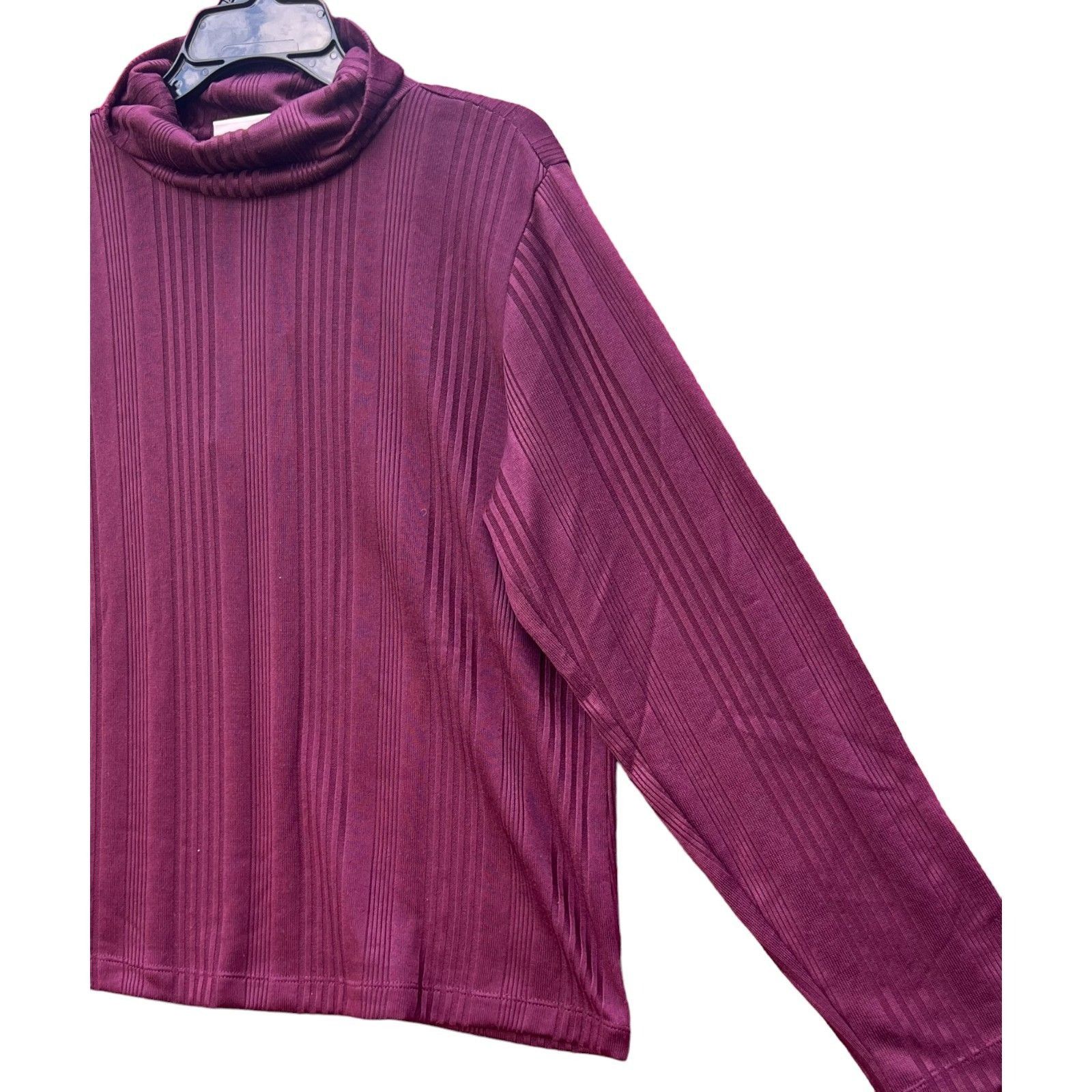Other Knox Rose - Women's Long Sleeve Turtleneck Top - Plum - 1X Size XL / US 12-14 / IT 48-50 - 16 Thumbnail