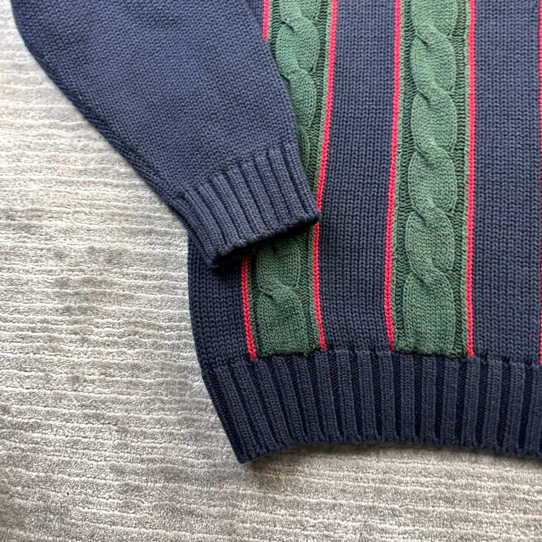Tommy Hilfiger VINTAGE Tommy Hilfiger Sweater Mens Large Blue Pullover Cable Knit Heavy Chunky Size US L / EU 52-54 / 3 - 6 Thumbnail