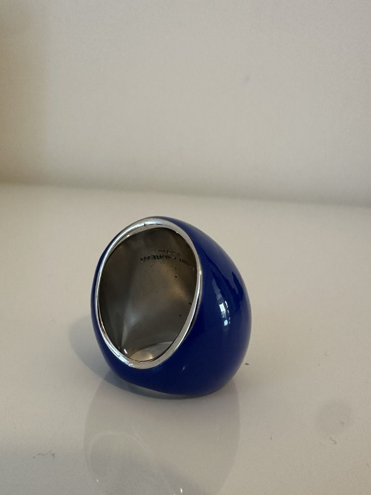 Saint Laurent Paris SAINT LAURENT OVERSIZED EGG RING IN METAL AND ENAMEL Size ONE SIZE - 3 Thumbnail