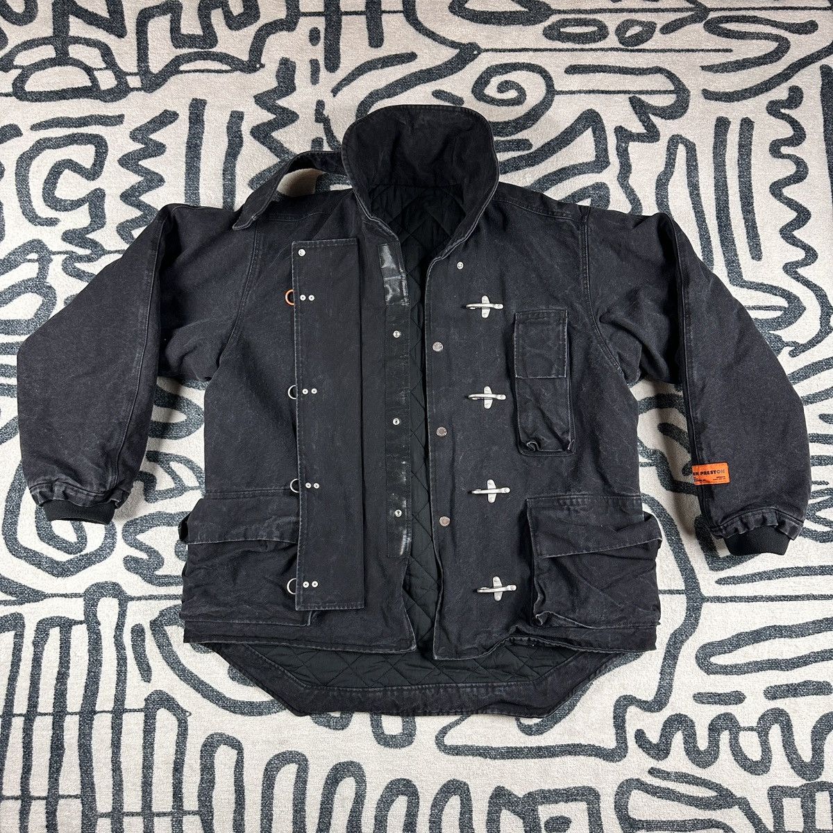 Heron Preston Black Fireman Jacket Clasp Size XL