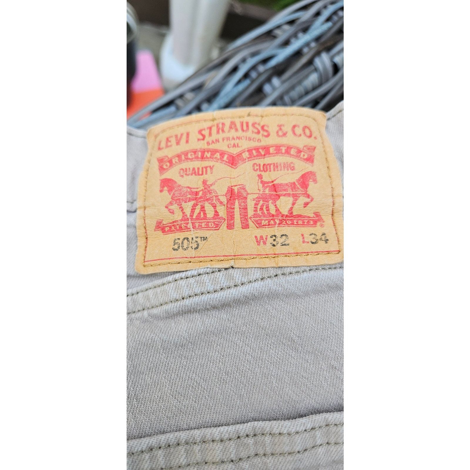 Levi's Levi's 505 Sand Colored Men's Jeans, Size 32 x 34 Size US 32 / EU 48 - 9 Thumbnail