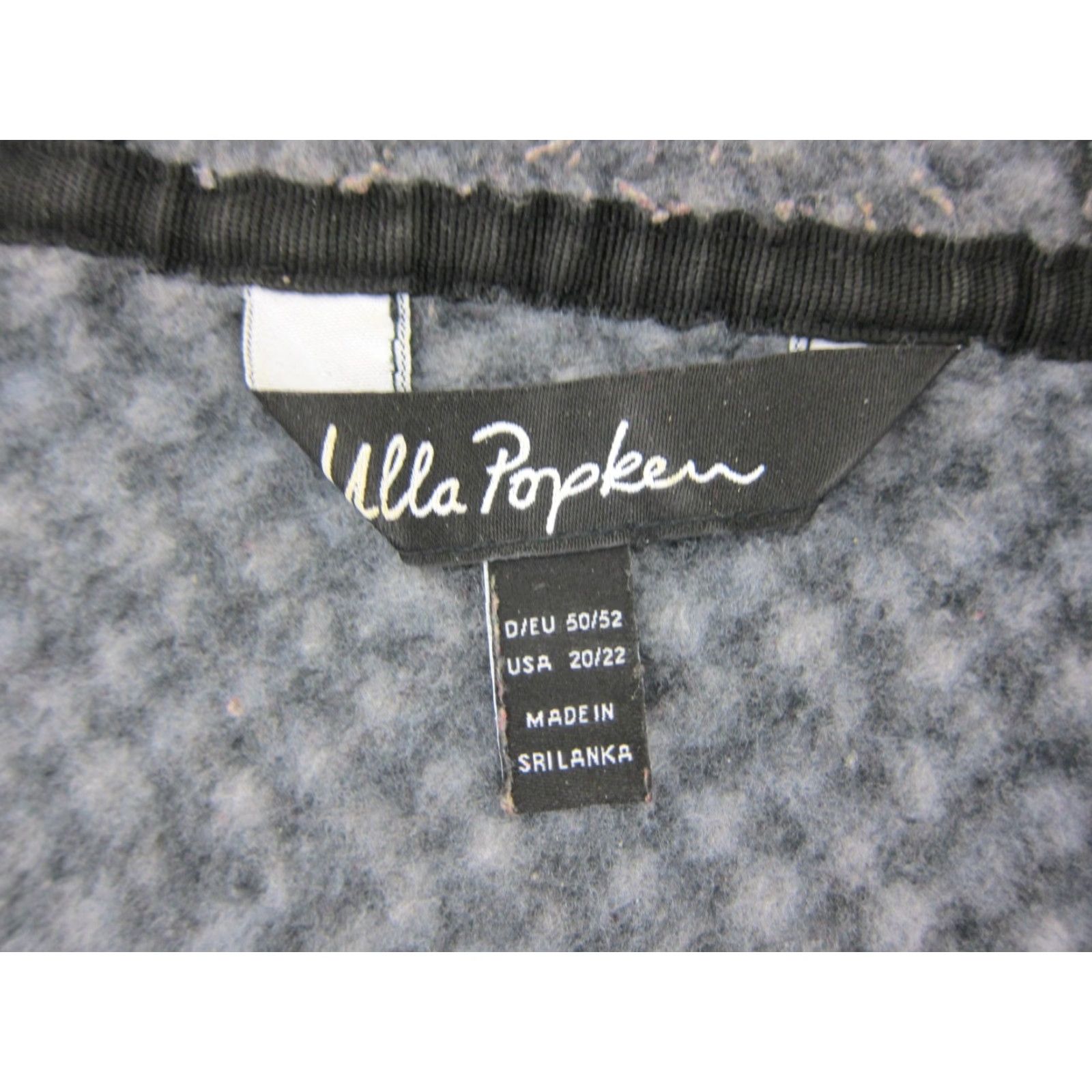 Vintage Ulla Popken Blue Black Polka Dot Fleece Pocket Hooded Softshell Jacket Women 20/22 Size 3XL / US 20-22 - 3 Thumbnail