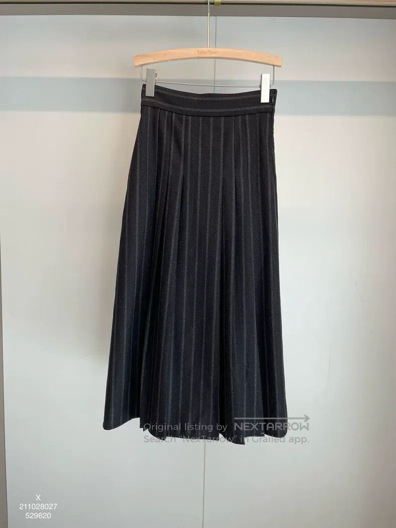 Brunello Cucinelli Brunello Cucinelli Black and Grey Striped New Wool Wide-Le Size 24" / US 00 / IT 34 - 1 Thumbnail