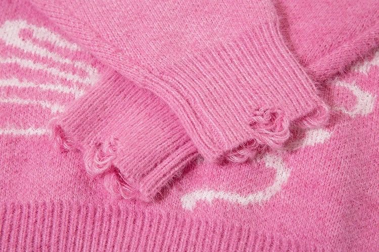 Japanese Brand × Vintage Knitted fluffy sweater skull print pullover patchwork style Size US L / EU 52-54 / 3 - 5 Thumbnail