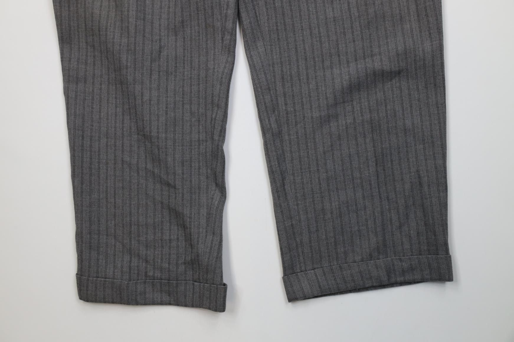 Vintage Vintage 90s Streetwear Gabardine Striped Wide Leg Pants Size US 42 / EU 58 - 4 Thumbnail
