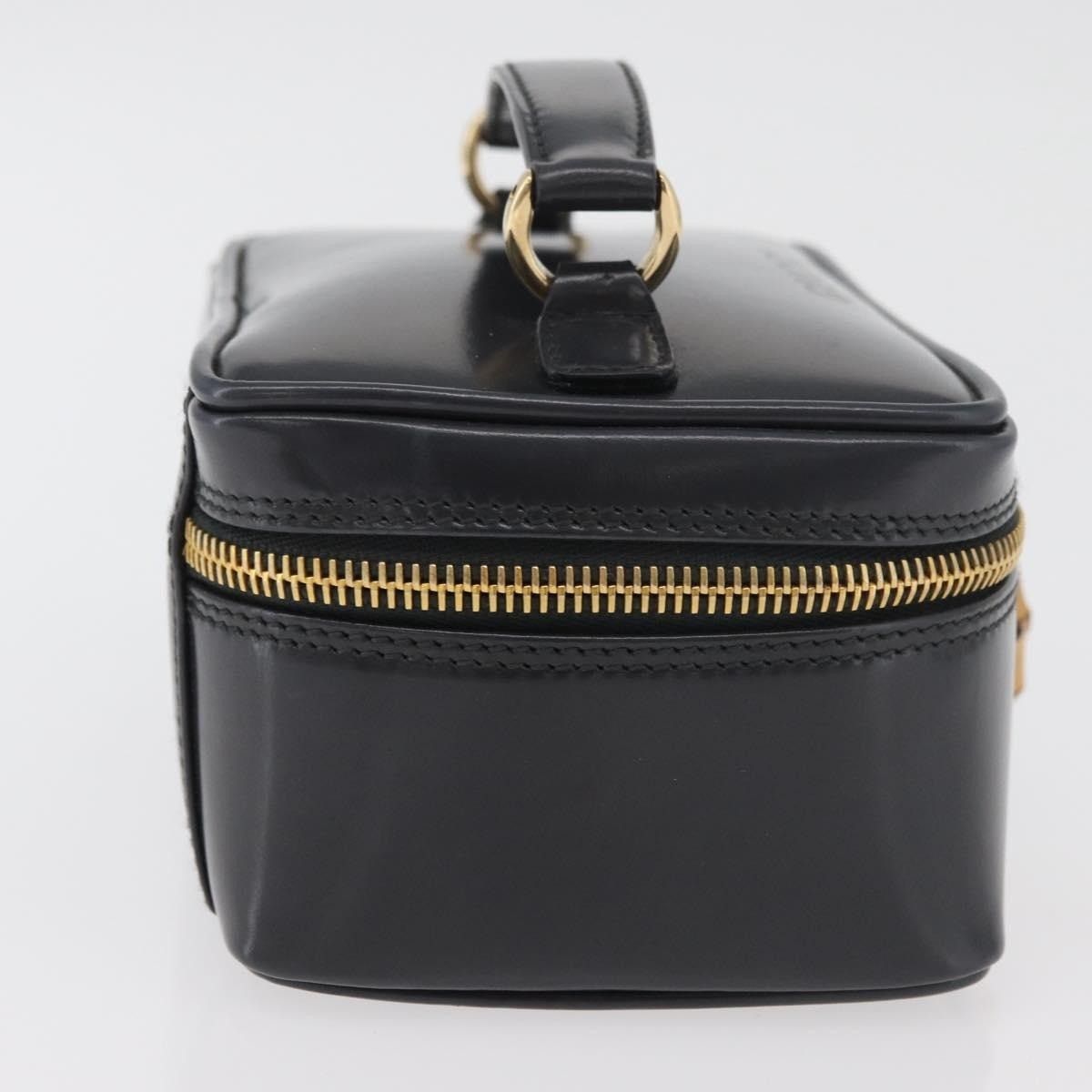 Gucci Gucci Bamboo Patent Leather Vanity Handbag Gray Size ONE SIZE - 4 Thumbnail
