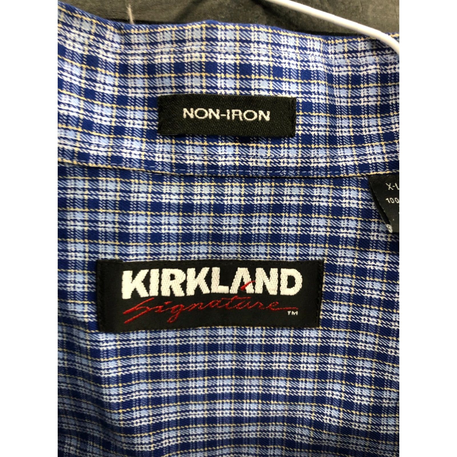 Vintage Kirkland Signature Shirt Mens XL Blue Non Iron Button-Down Long Sleeve Plaid Polyester Size US XL / EU 56 / 4 - 4 Thumbnail