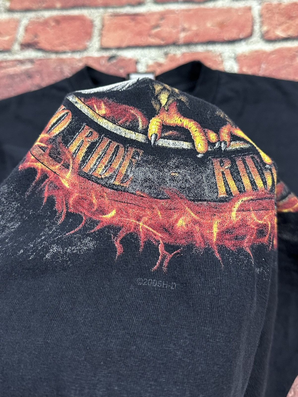 Harley Davidson × Vintage Vintage Harley-Davidson Orlando Double Sided T-Shirt Flames Size US L / EU 52-54 / 3 - 6 Thumbnail