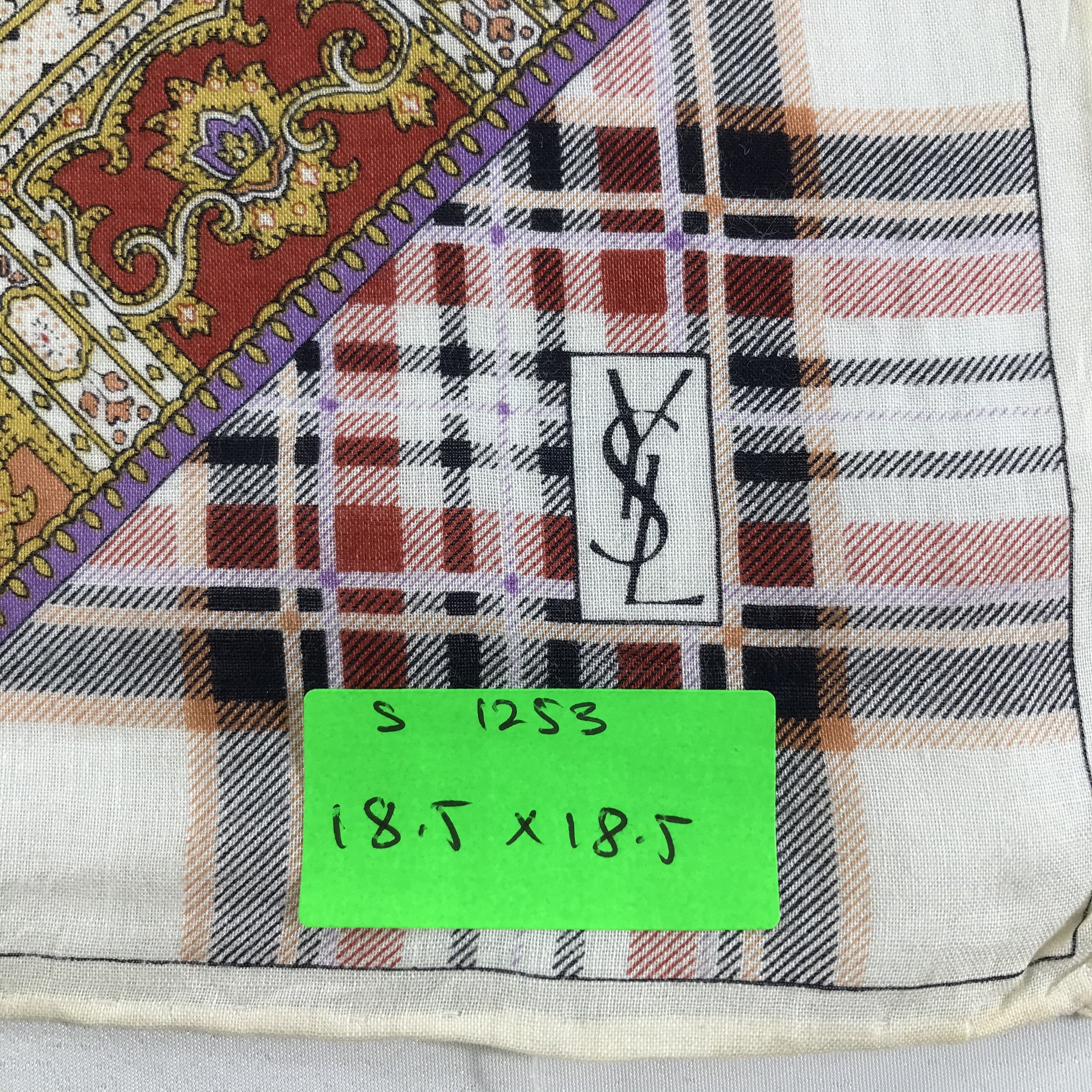 Vintage × Yves Saint Laurent Yves Saint Laurent Bandana / Handkerchief/Neckerchief -S1253 Size ONE SIZE - 5 Thumbnail