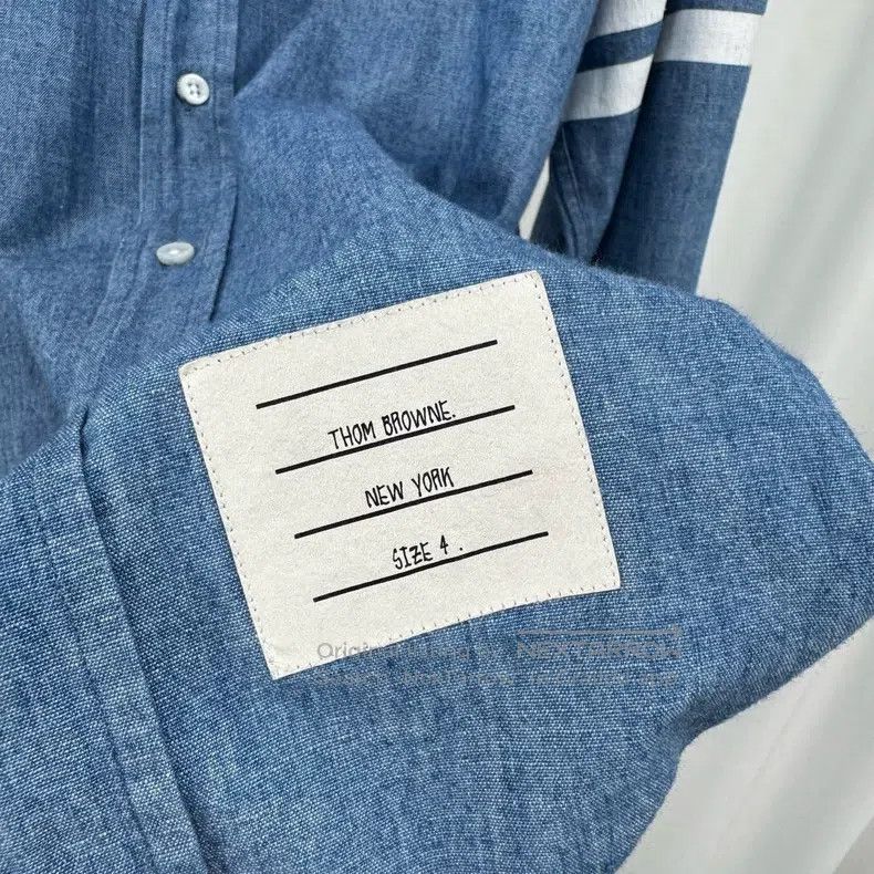 Thom Browne Thom Browne Blue Denim Shirt Size US XL / EU 56 / 4 - 5 Thumbnail