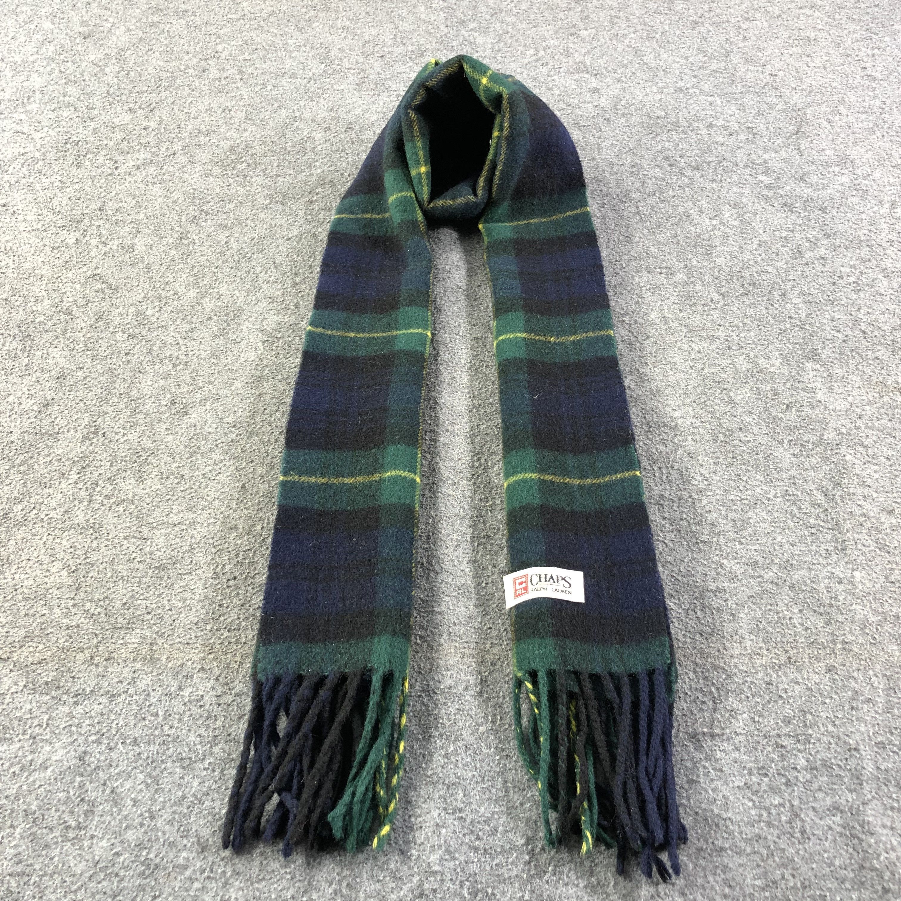 Chaps Ralph Lauren Chaps Ralph Lauren Tartan Wool Scarf Muffler V1066 Size ONE SIZE - 1 Thumbnail