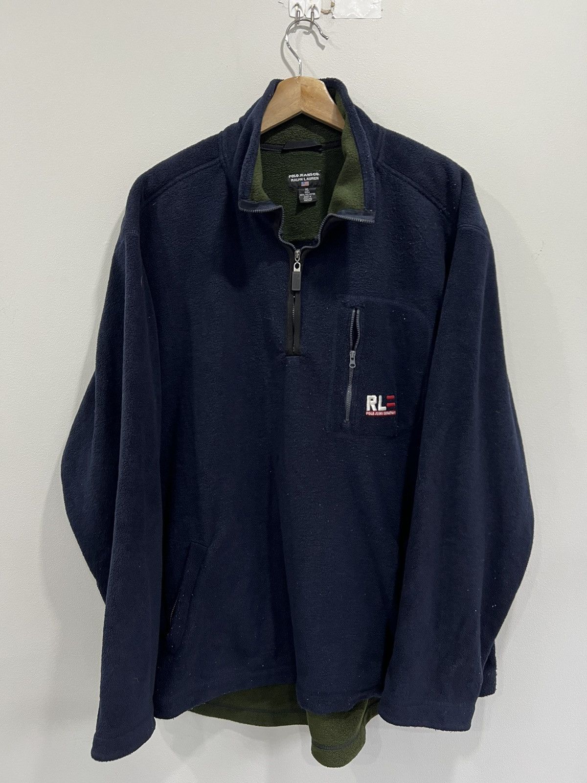 Ralph Lauren Vintage Ralph Lauren Polo Jeans Fleece sweater zip Size US XL / EU 56 / 4 - 1 Thumbnail