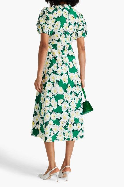 Diane von Furstenberg Majorie twisted floral print cotton poplin midi dress Size L / US 10 / IT 46 - 7 Thumbnail
