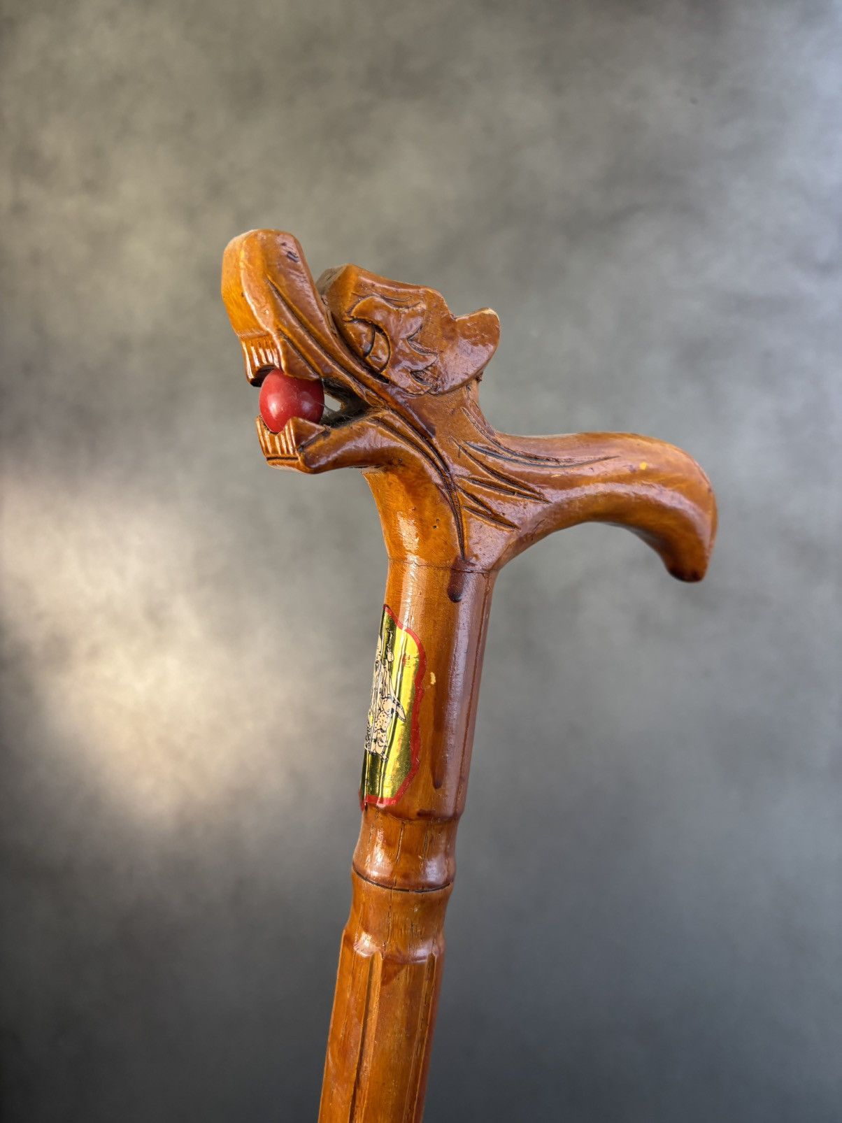 The Great China Wall × Vintage Foo Dragon Chinese Cane Vintage Walking Stick Bamboo Pike Size ONE SIZE - 6 Thumbnail
