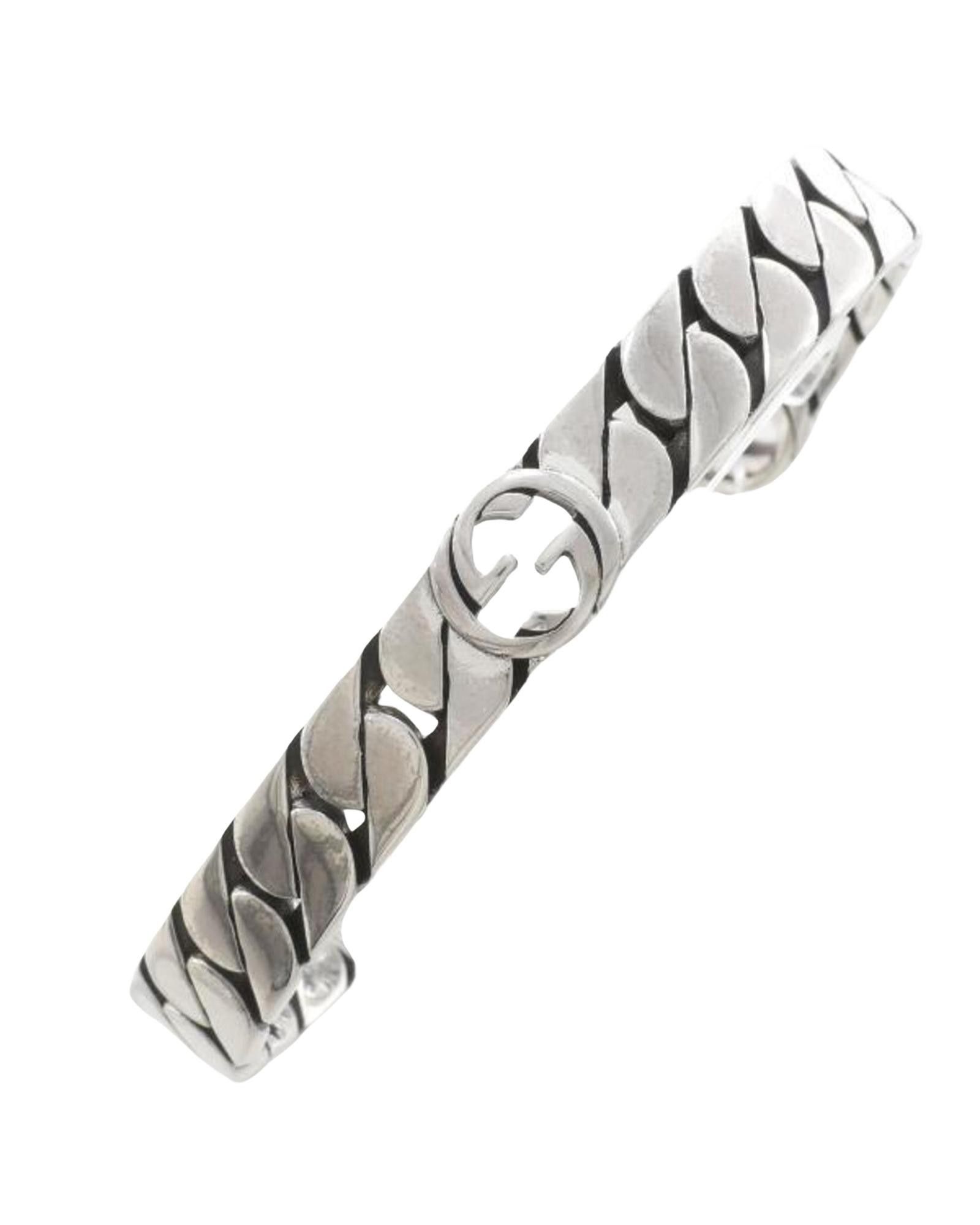 image of Gucci Silver Interlocking G Bangle, Women's