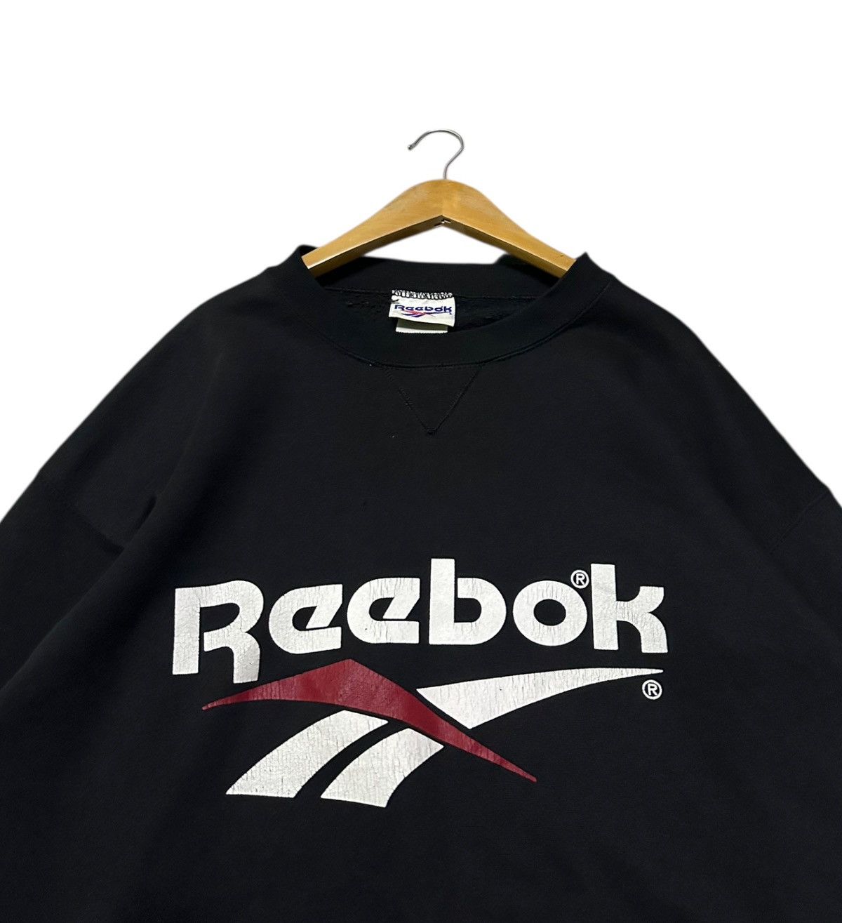 Reebok Vintage 90s Reebok crewned pullover sweatshirt in black Size US XL / EU 56 / 4 - 2 Thumbnail
