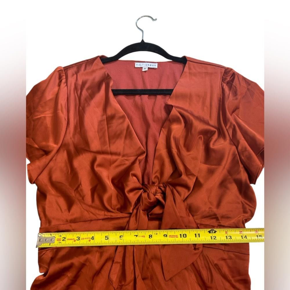 Designer Baltic Born l Poppy Satin Midi Dress XL Burnt Orange Rust Size XL / US 12-14 / IT 48-50 - 7 Thumbnail