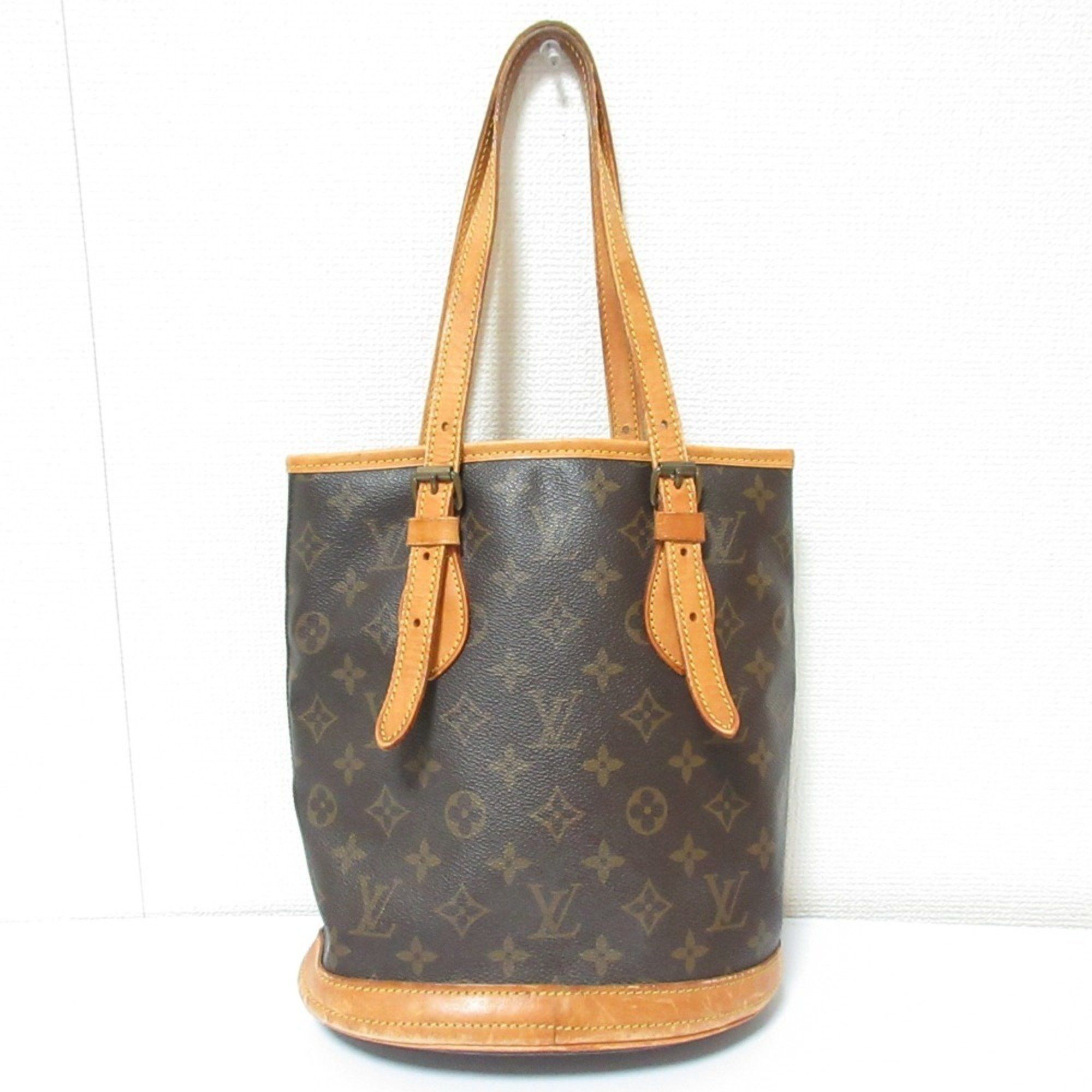 Louis Vuitton Monogram Petite Bucket Pm Bag M42238 Brown Women's