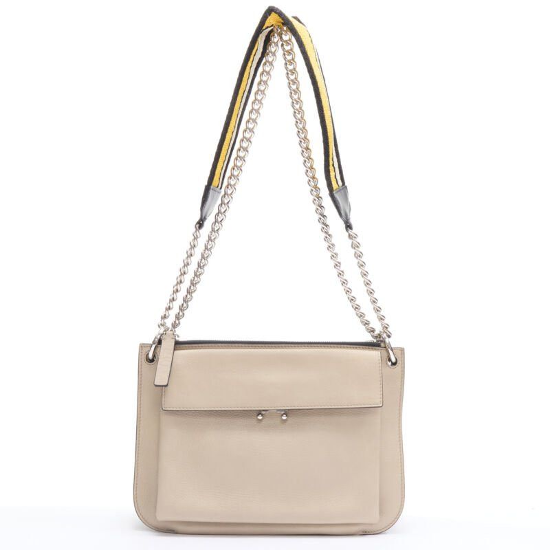 Marni MARNI stone grey silver lock dual zip pouch chain sport strap crossbody bag Size ONE SIZE - 1 Thumbnail