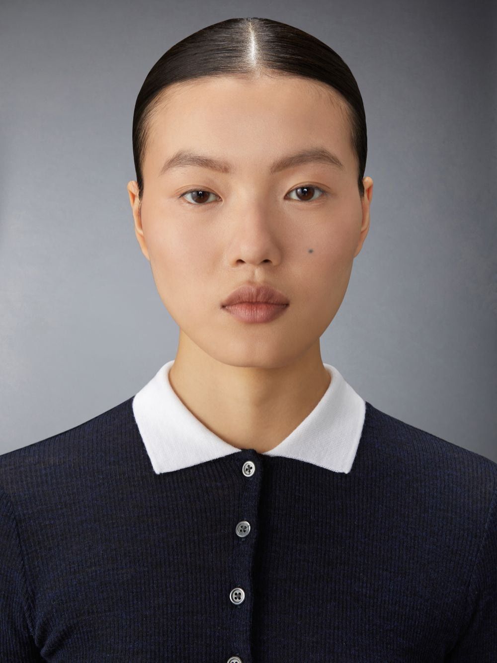 Thom Browne o1s22i1n0924 Short-Sleeved Wool Polo Shirt in Navy Blue Size S / US 4 / IT 40 - 5 Thumbnail