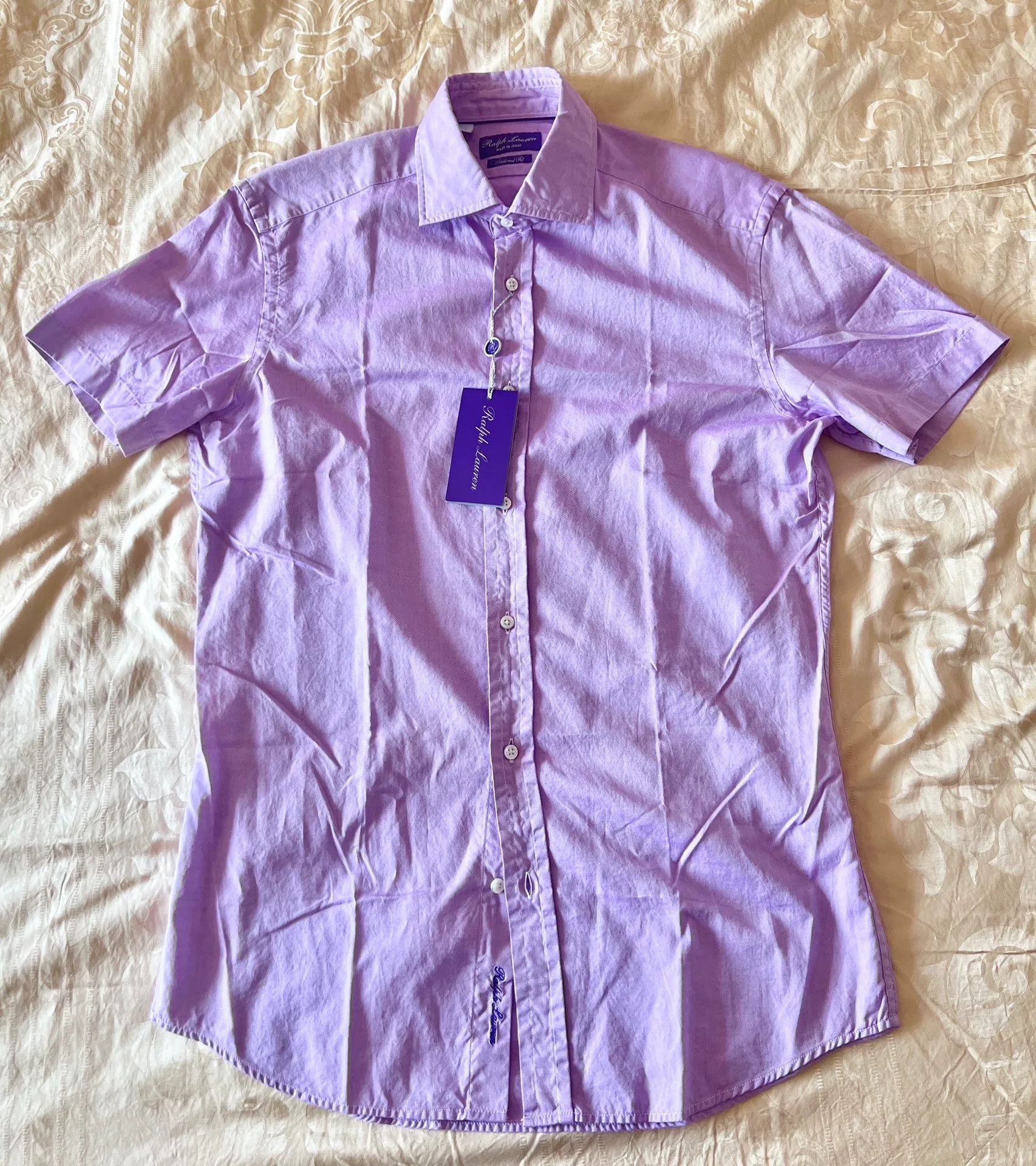 Ralph Lauren Purple Label Ralph Lauren Purple Label Men's Short Sleeve Shirt Size US L / EU 52-54 / 3 - 1 Thumbnail