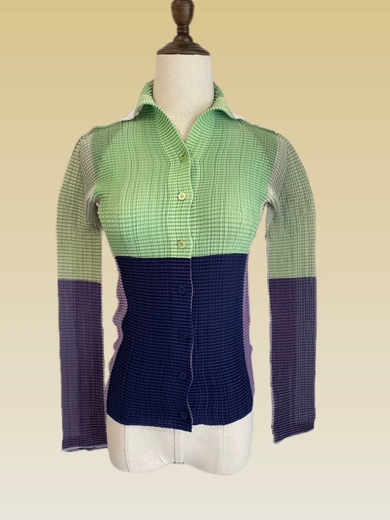 Issey Miyake Issey Miyake Color Block Button Up Top - dmc Size US M / EU 48-50 / 2 - 1 Thumbnail