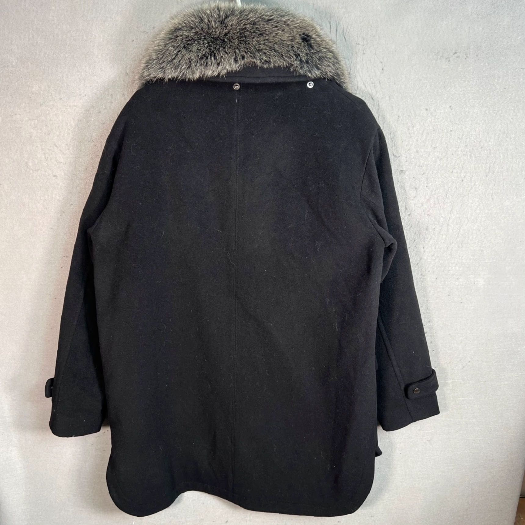 Trina Turk Trina Turk Womens Coat 12 Wool-Blend Black Overcoat W/ Real Fur Collar Size XL / US 12-14 / IT 48-50 - 2 Thumbnail