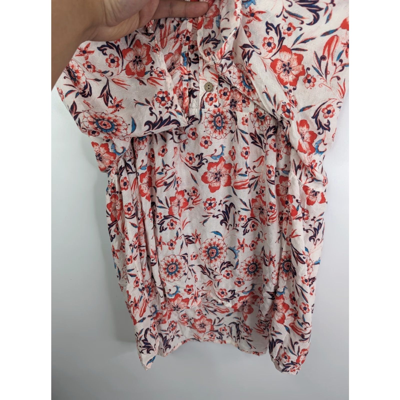 Vintage Knox Rose Blouse Women's XS Button-Up Tunic Short Sleeve Boho Floral Pink Size XS / US 0-2 / IT 36-38 - 3 Thumbnail