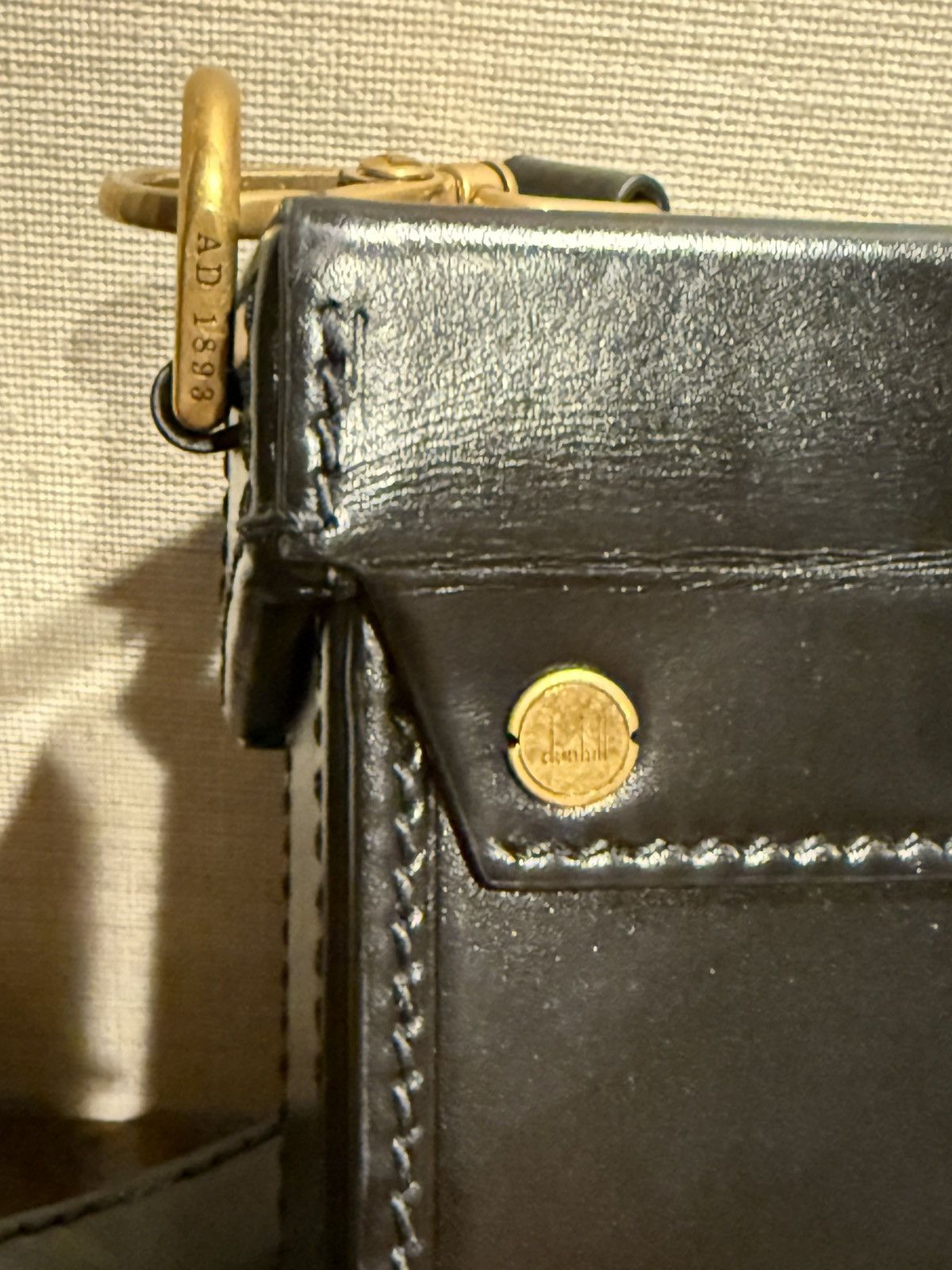 Alfred Dunhill Dunhill Black Leather Gold Lock Crossbody Bag Size ONE SIZE - 3 Thumbnail