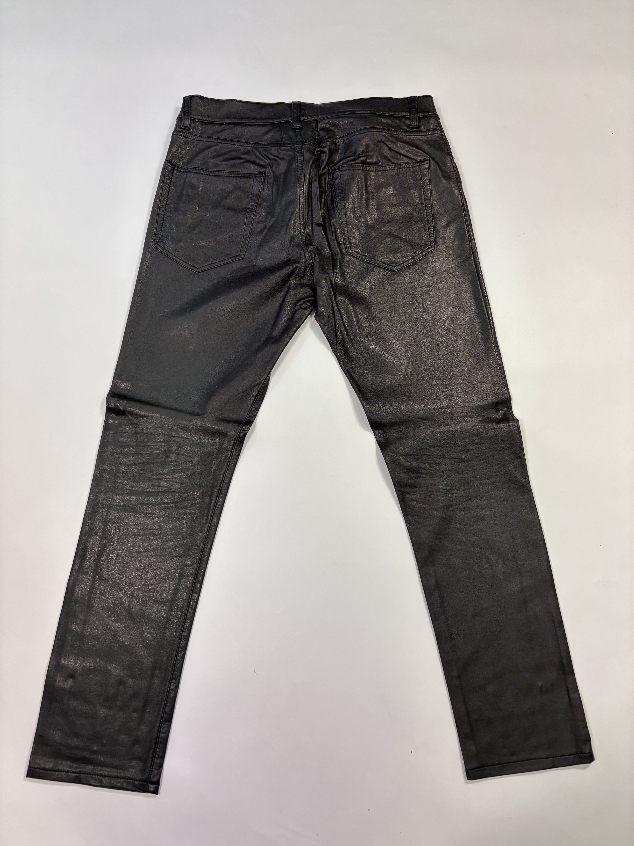 Saint Laurent Paris Saint Laurent Black Leather Look Pants Size US 32 / EU 48 - 3 Thumbnail